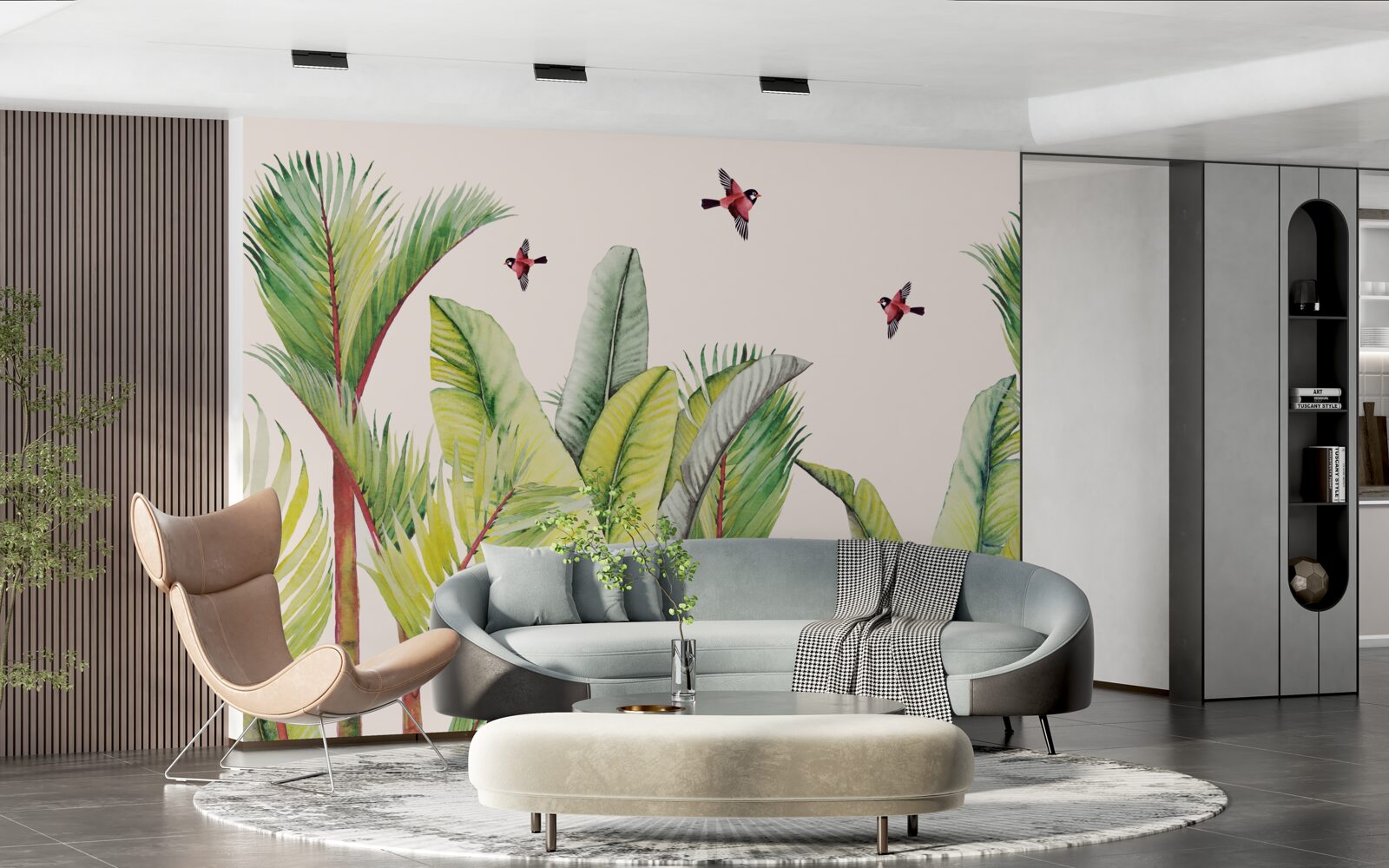 Fototapet verdeață sub aripile păsărilor