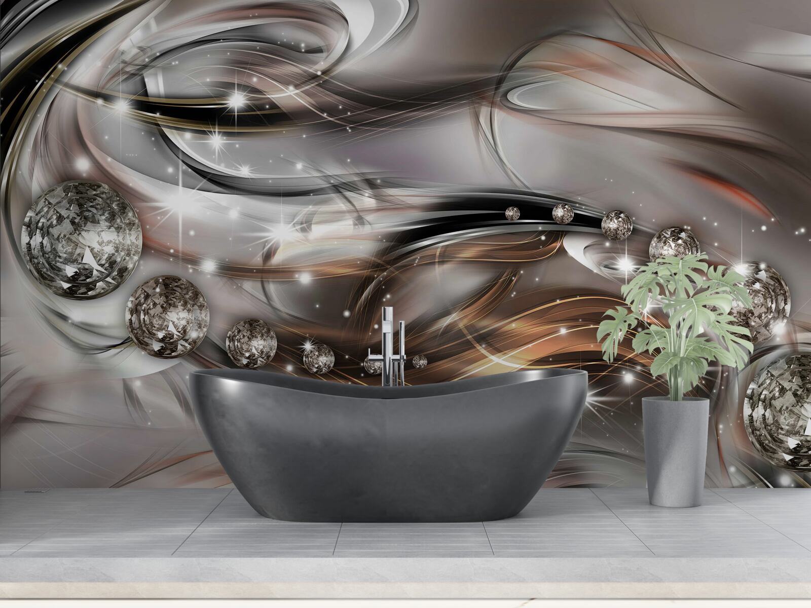 Fototapet design cu cristale în format vectorial