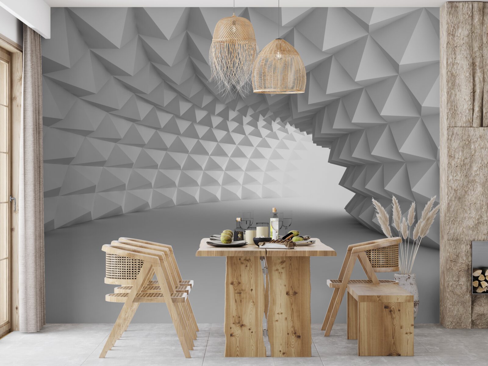 Fototapet coridorul tunelului alb