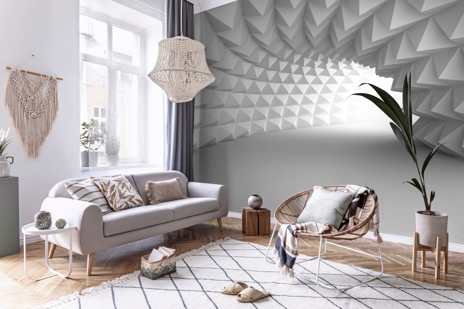 Fototapet coridorul tunelului alb