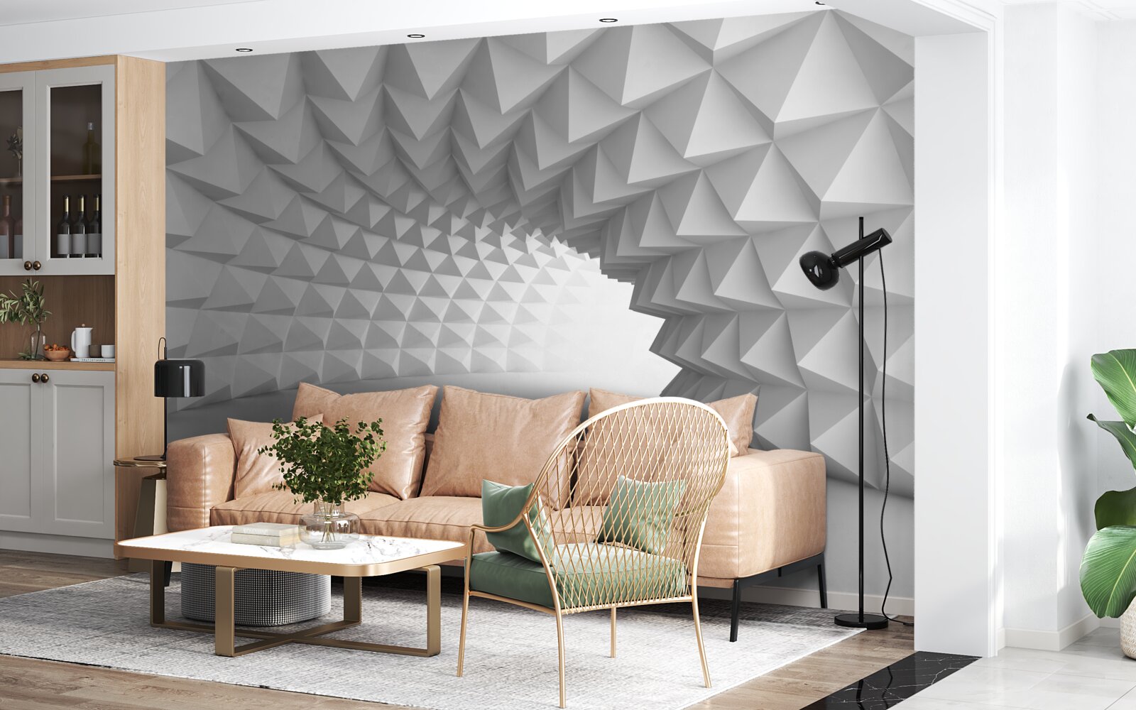 Fototapet coridorul tunelului alb