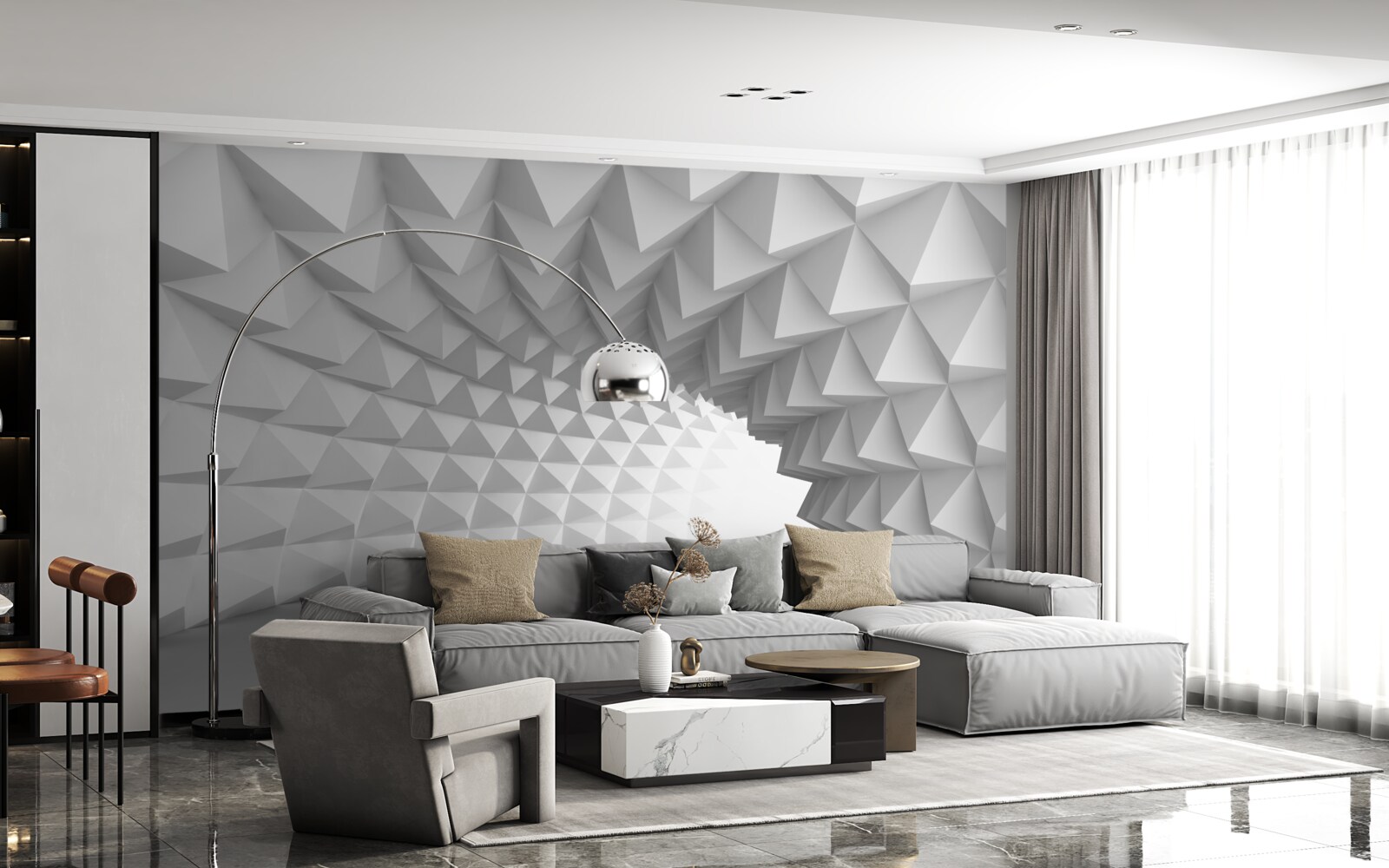 Fototapet coridorul tunelului alb