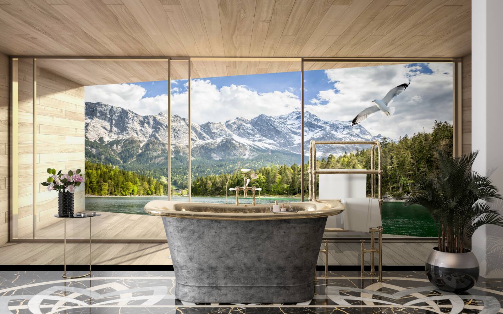 Fototapet râuri și peisaje montane impresionante