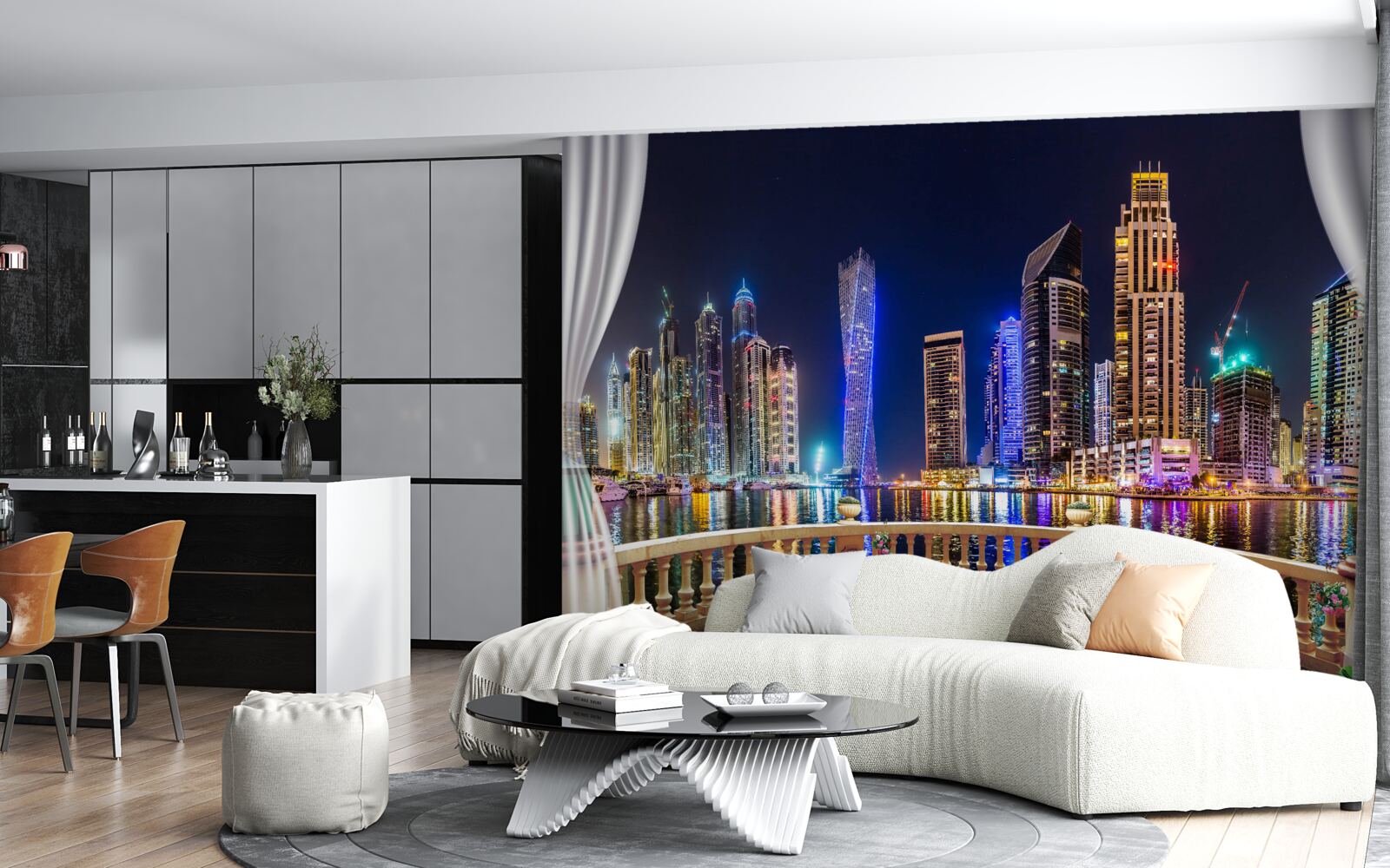 Fototapet orașul arată incredibil de frumos noaptea