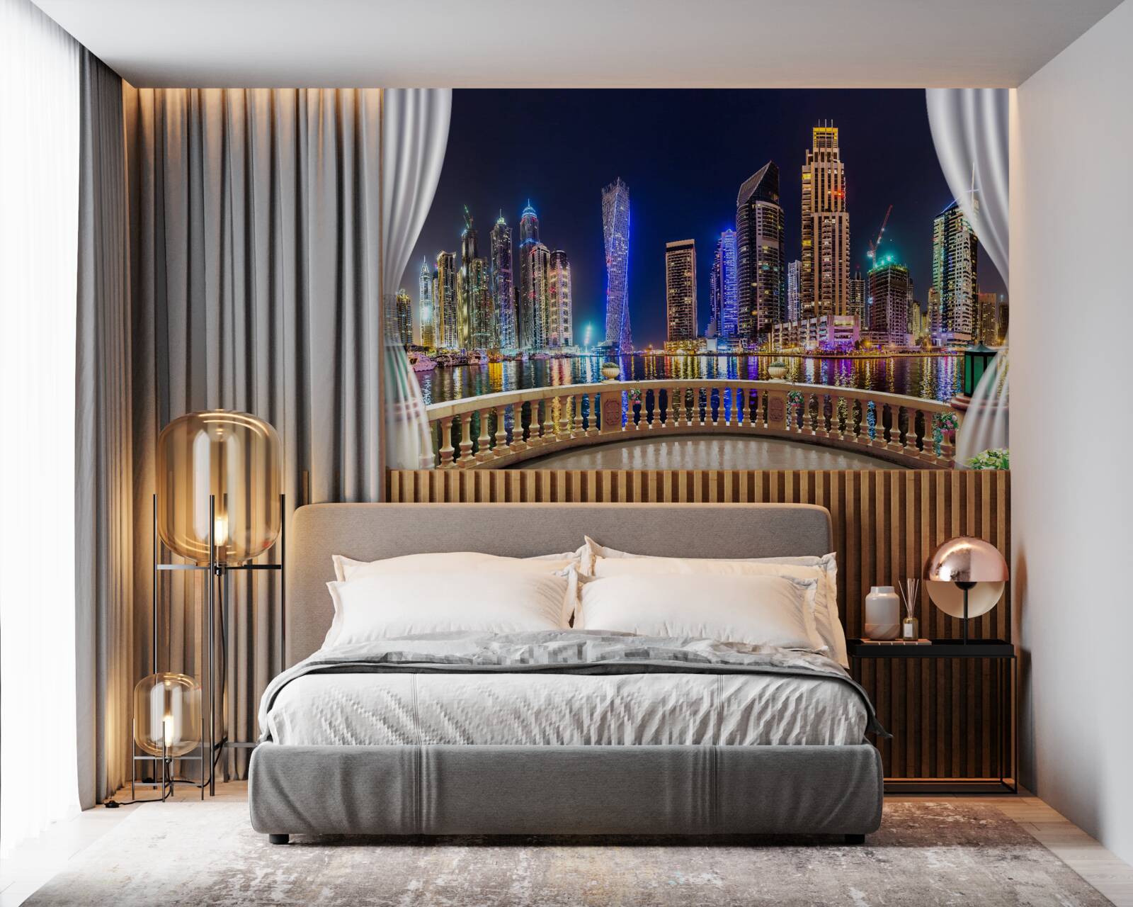 Fototapet orașul arată incredibil de frumos noaptea