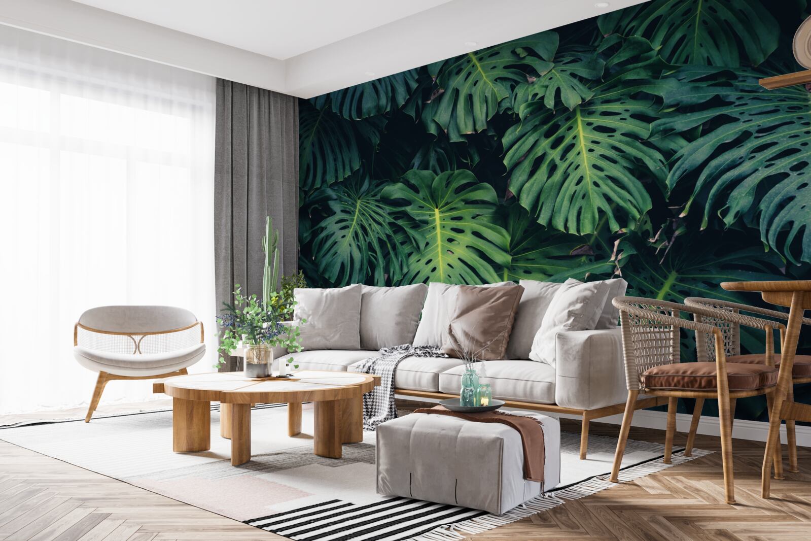 Fototapet frunze verzi de palmieri mari