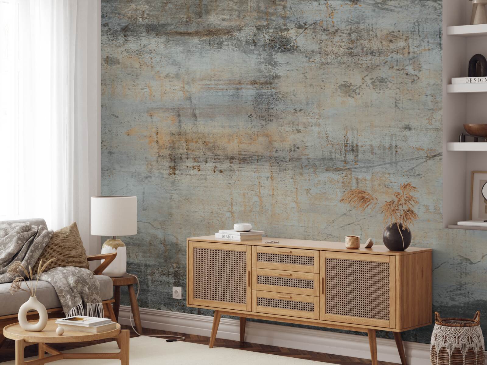 Fototapet perete gri, deteriorat de timp