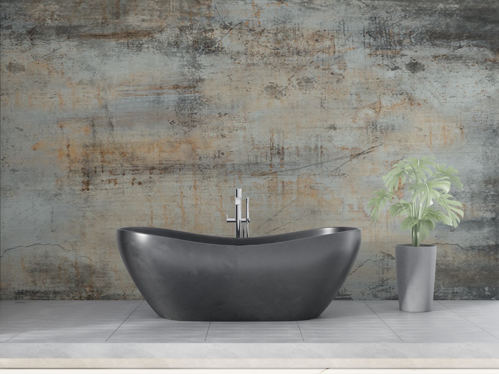 Fototapet perete gri, deteriorat de timp