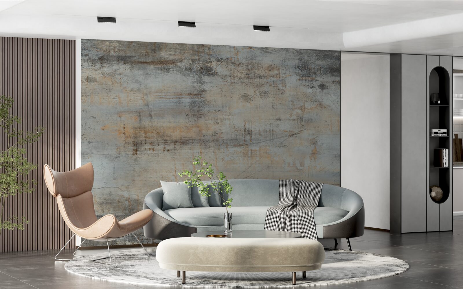 Fototapet perete gri, deteriorat de timp