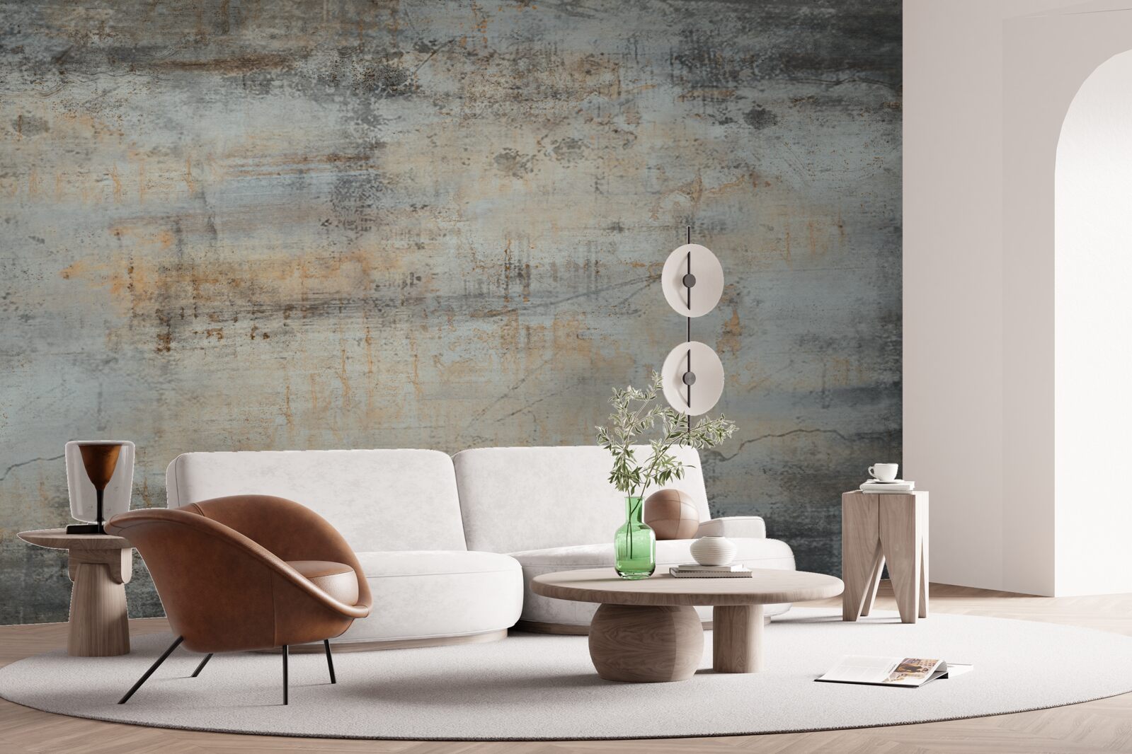 Fototapet perete gri, deteriorat de timp