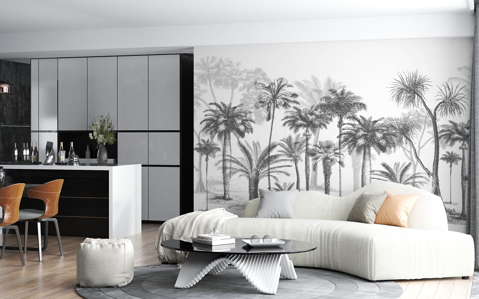 Fototapet vector grafic de palmieri