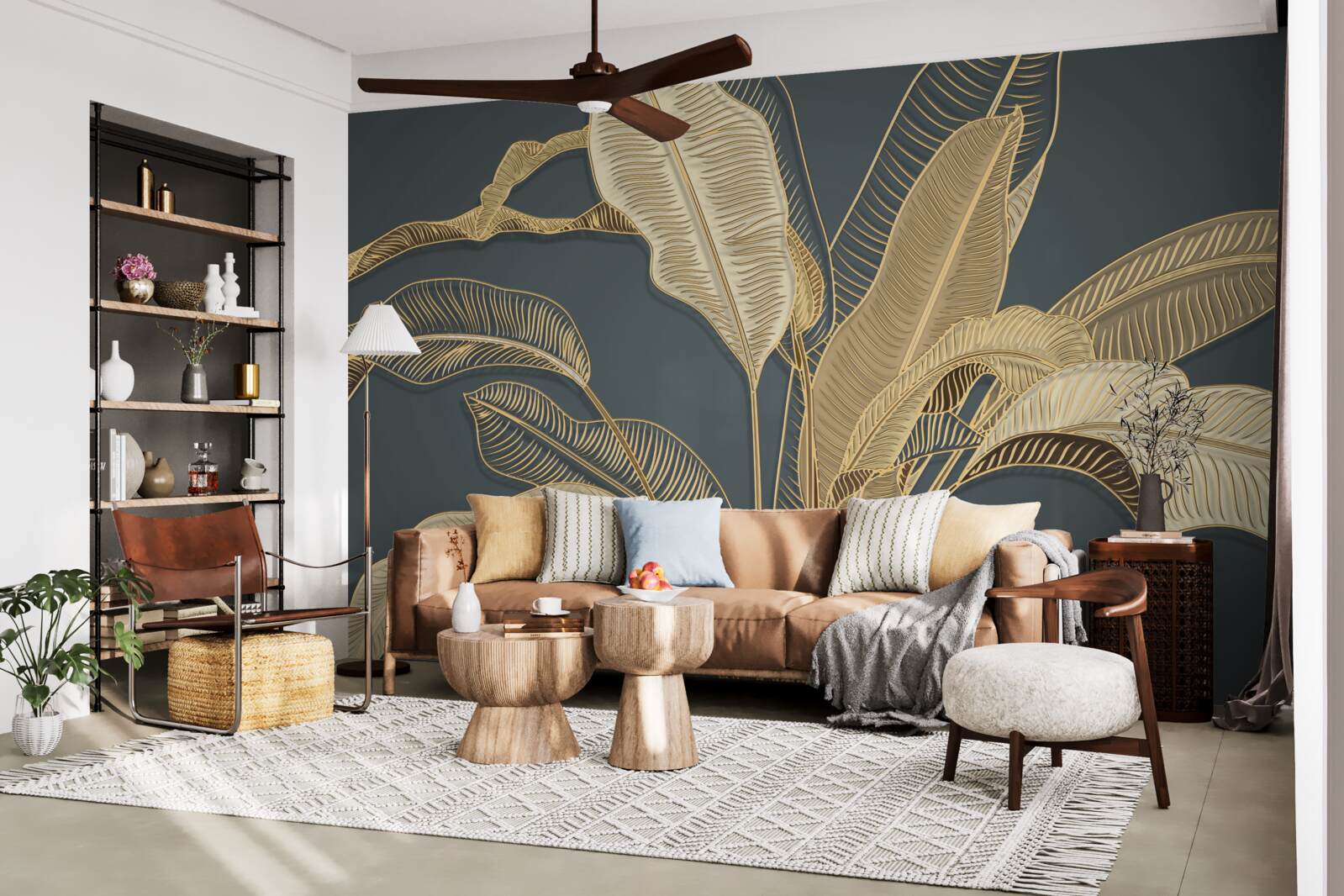 Fototapet foiță de aur răsucite