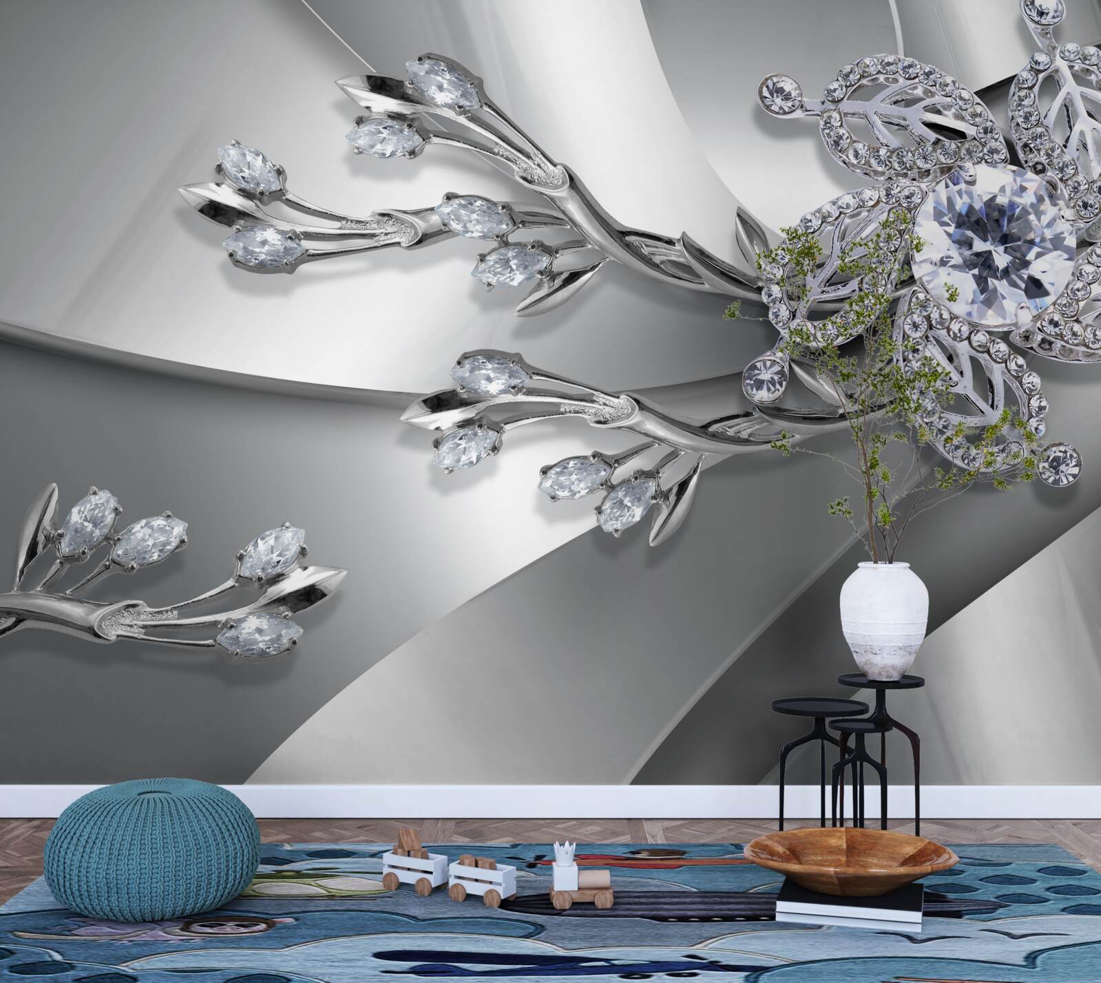 Fototapet muguri și ramuri din pietre