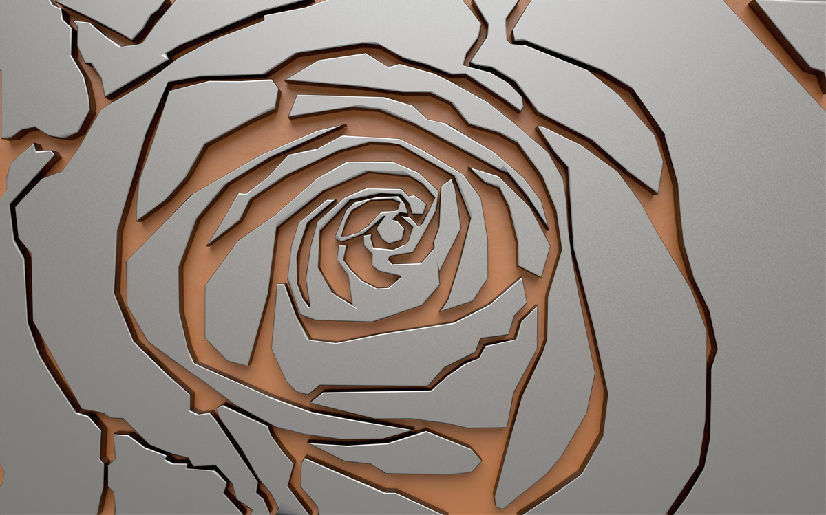 Fototapet un trandafir mare este evidențiat pe perete