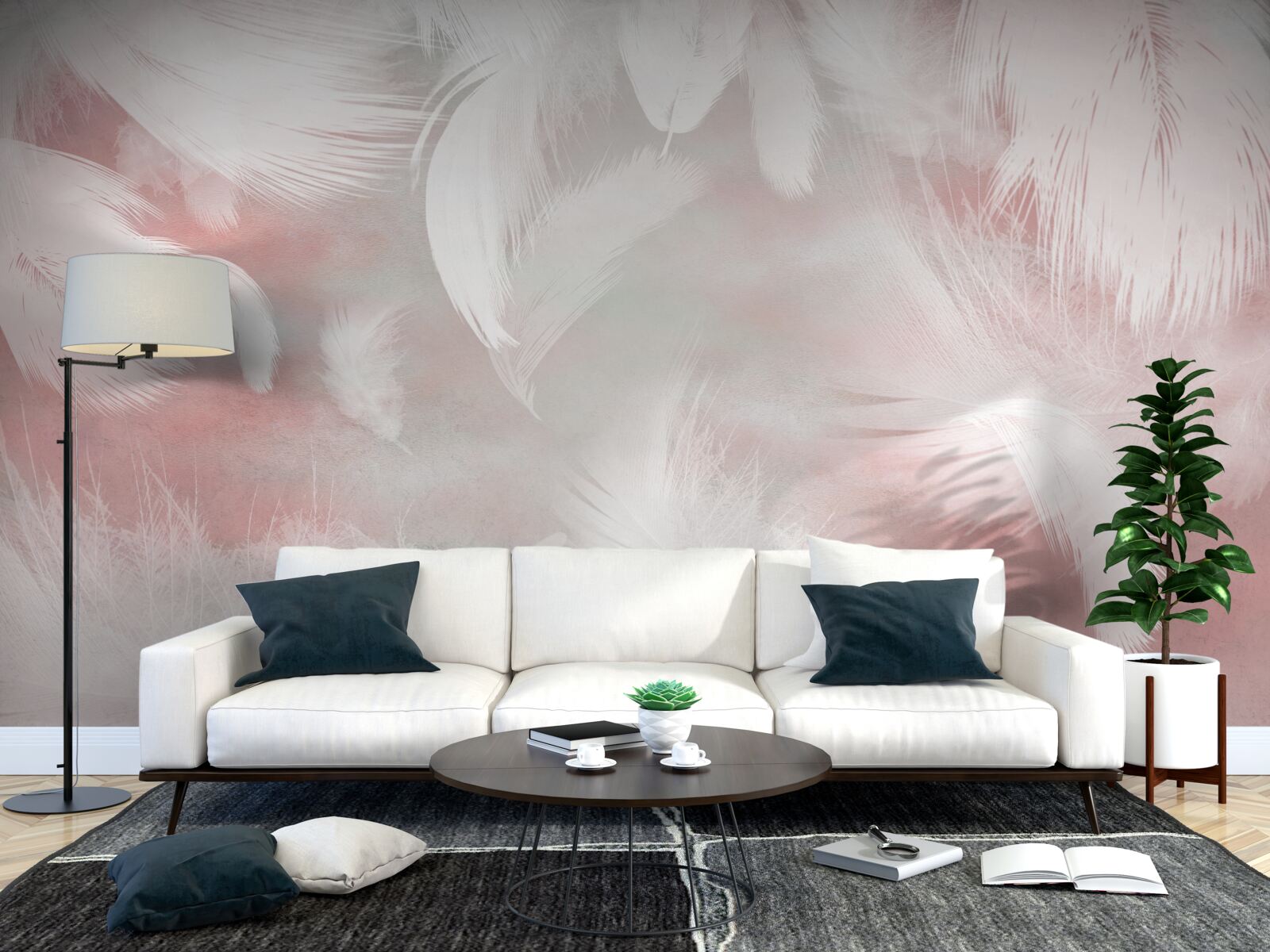 Fototapet fundal moale din pene