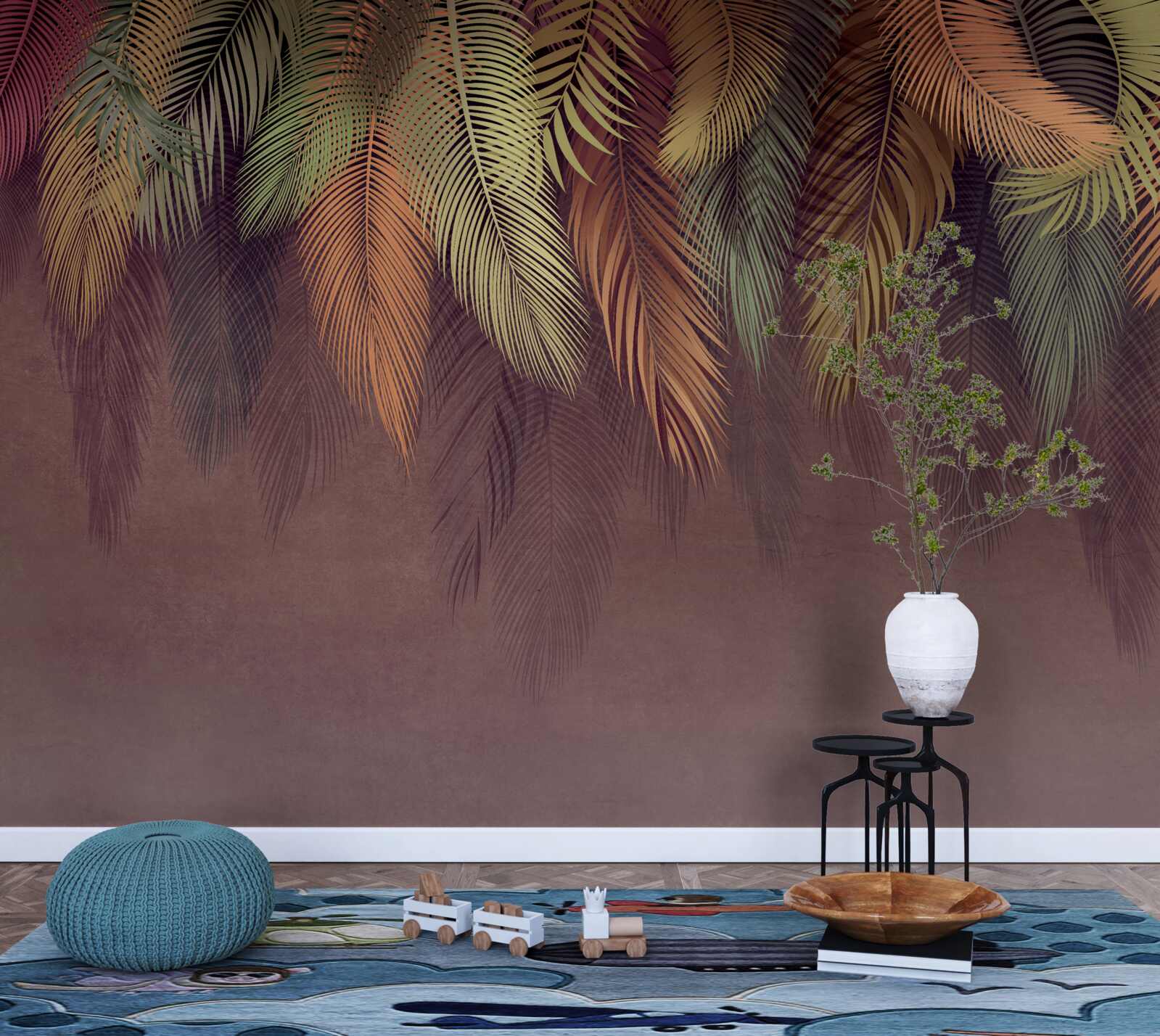 Fototapet pene atârnate în culori diferite