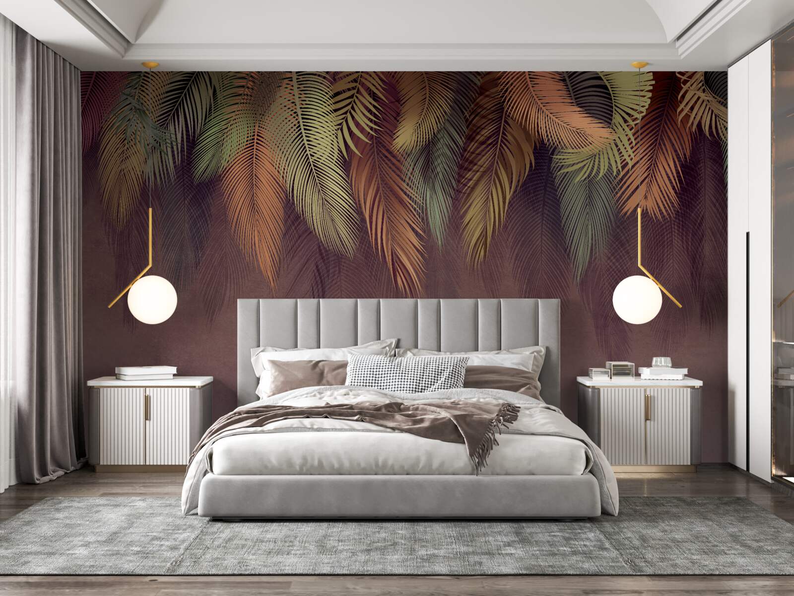 Fototapet pene atârnate în culori diferite