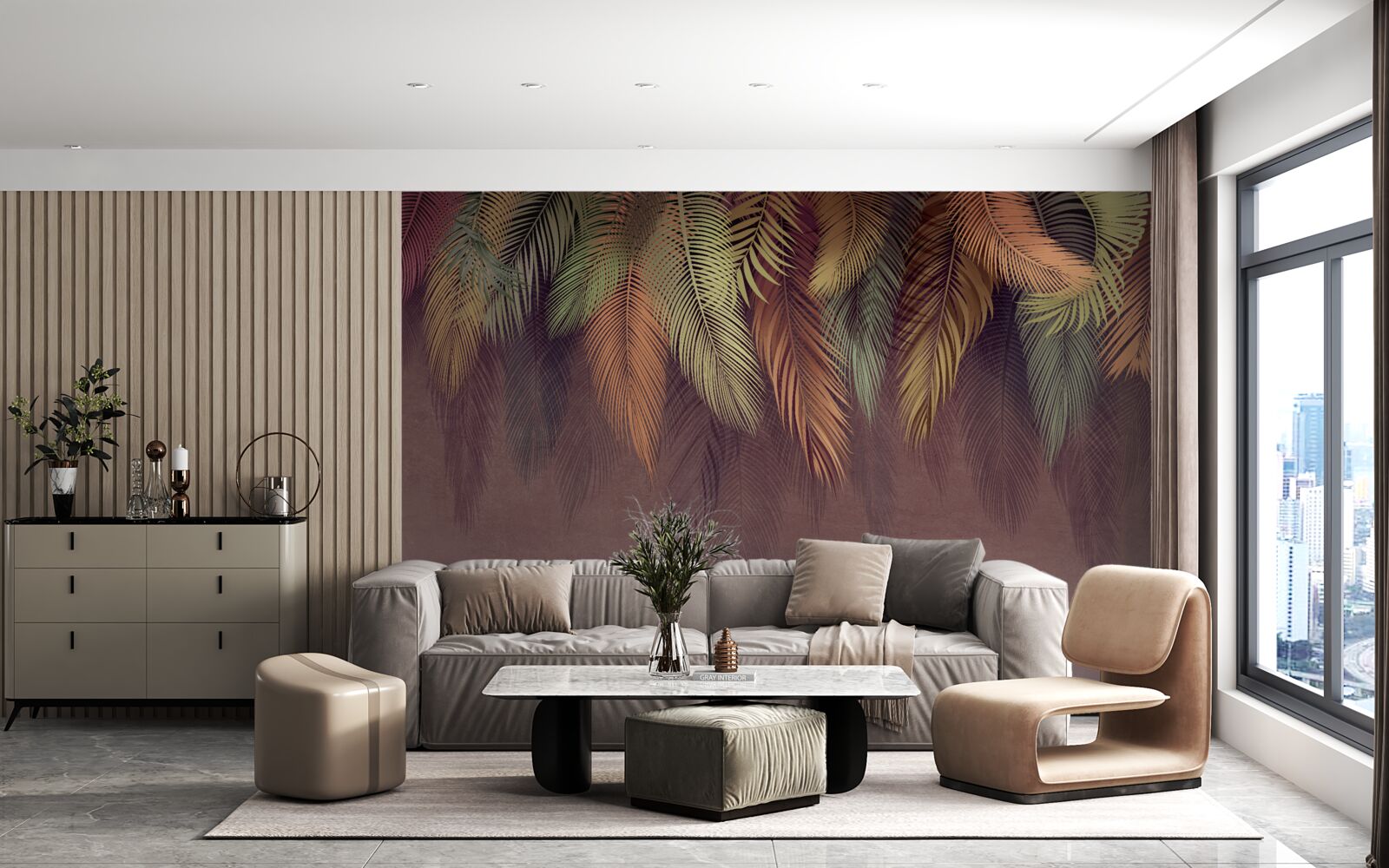 Fototapet pene atârnate în culori diferite