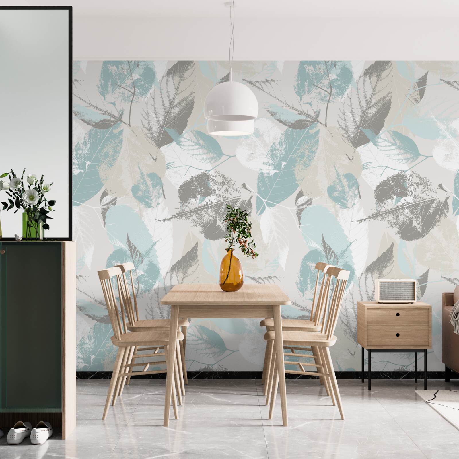 Fototapet frunzele sunt pictate cu tușe de pensulă