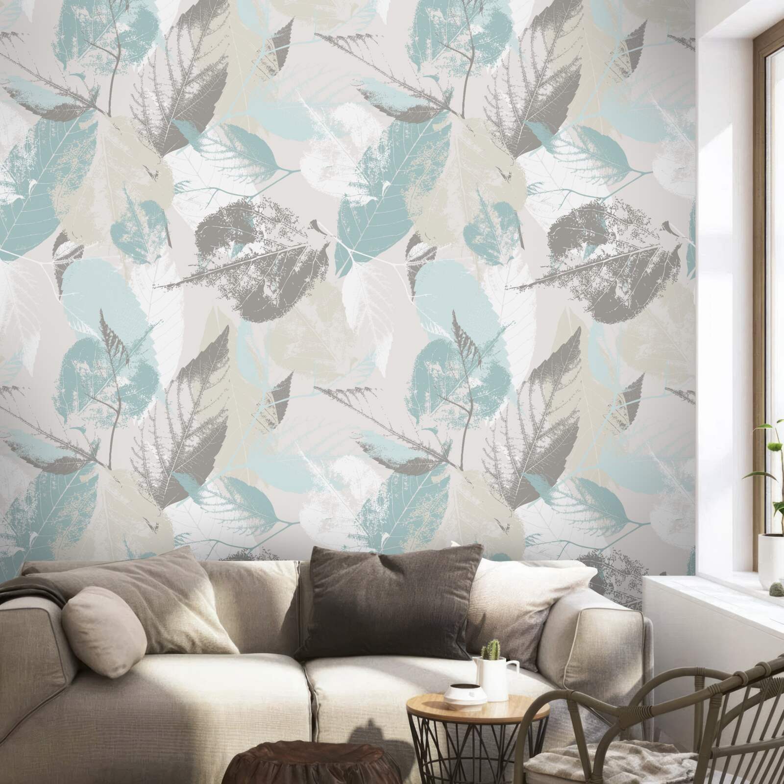 Fototapet frunzele sunt pictate cu tușe de pensulă