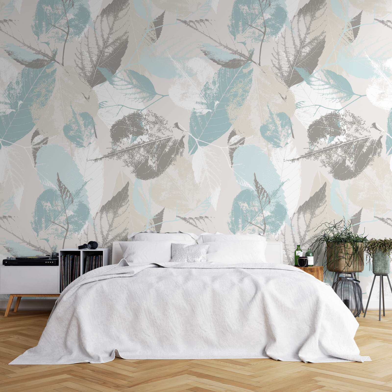 Fototapet frunzele sunt pictate cu tușe de pensulă