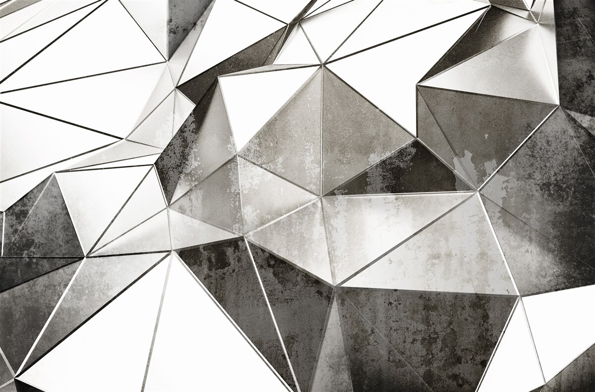 Fototapet fundal negru și alb abstract în stil geometric