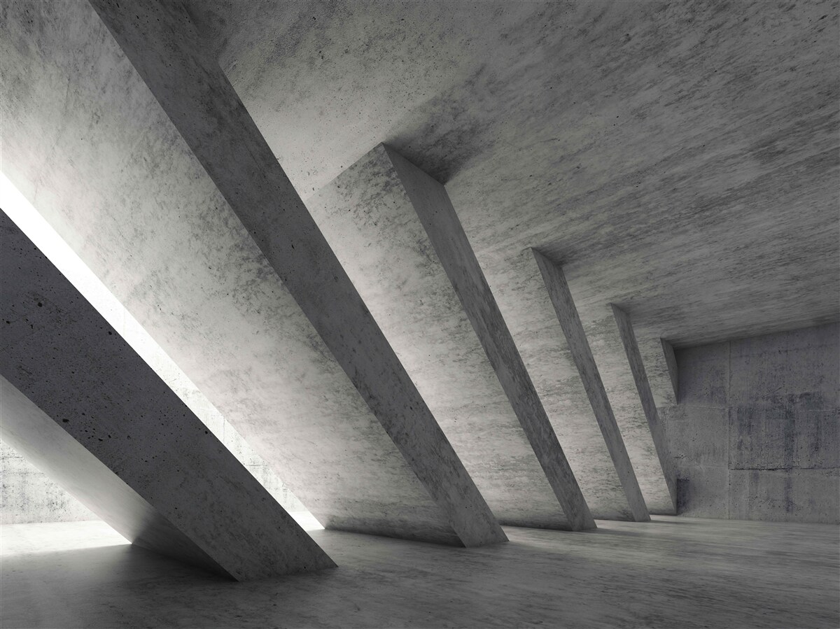 Fototapet tunel gri în stil arhitectural