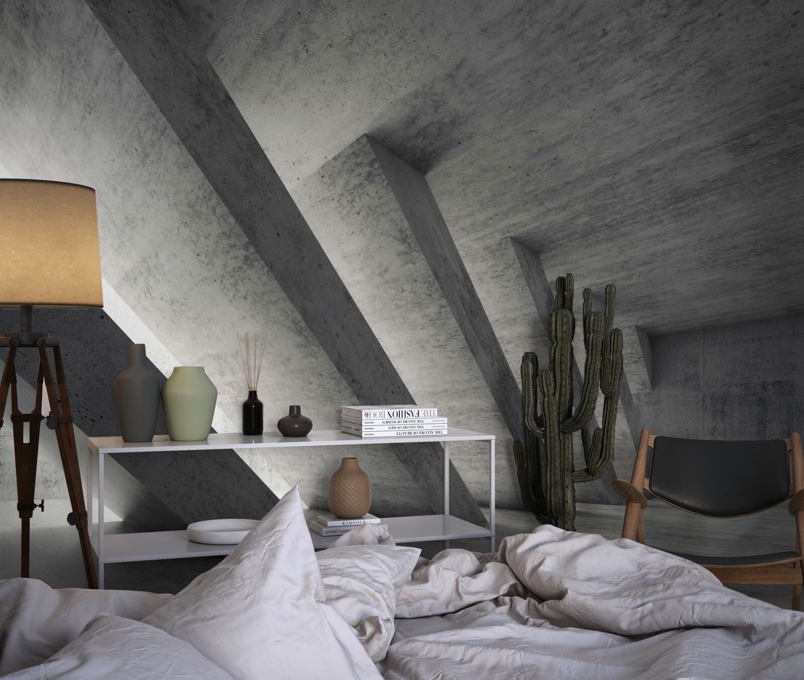 Fototapet tunel gri în stil arhitectural