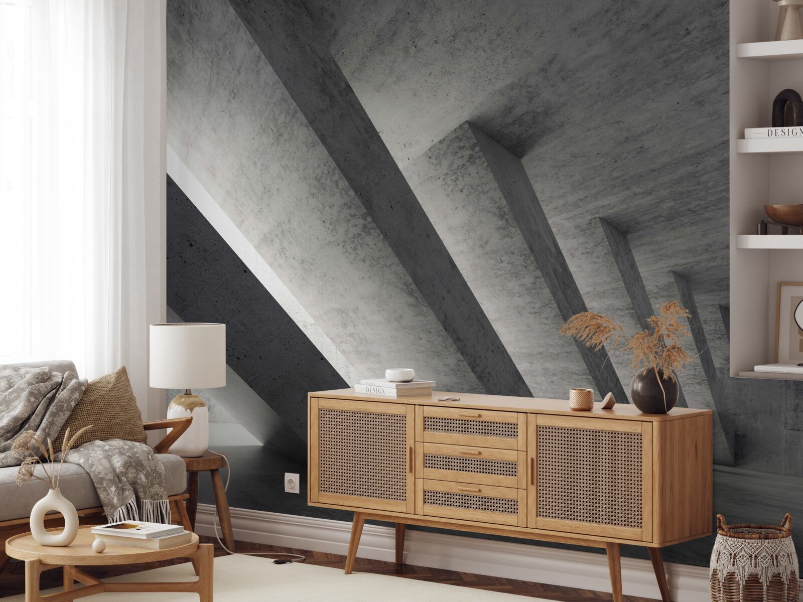 Fototapet tunel gri în stil arhitectural