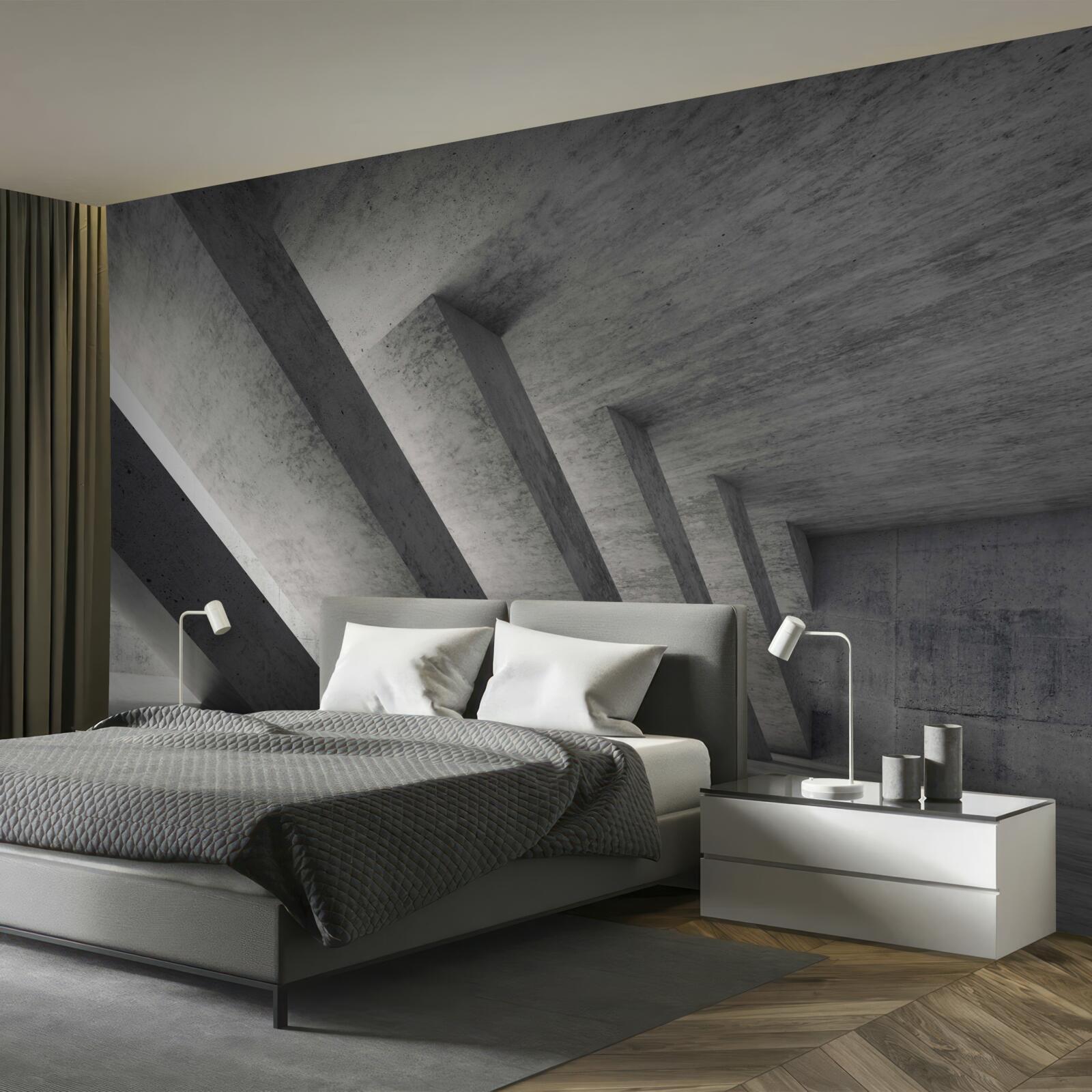 Fototapet tunel gri în stil arhitectural