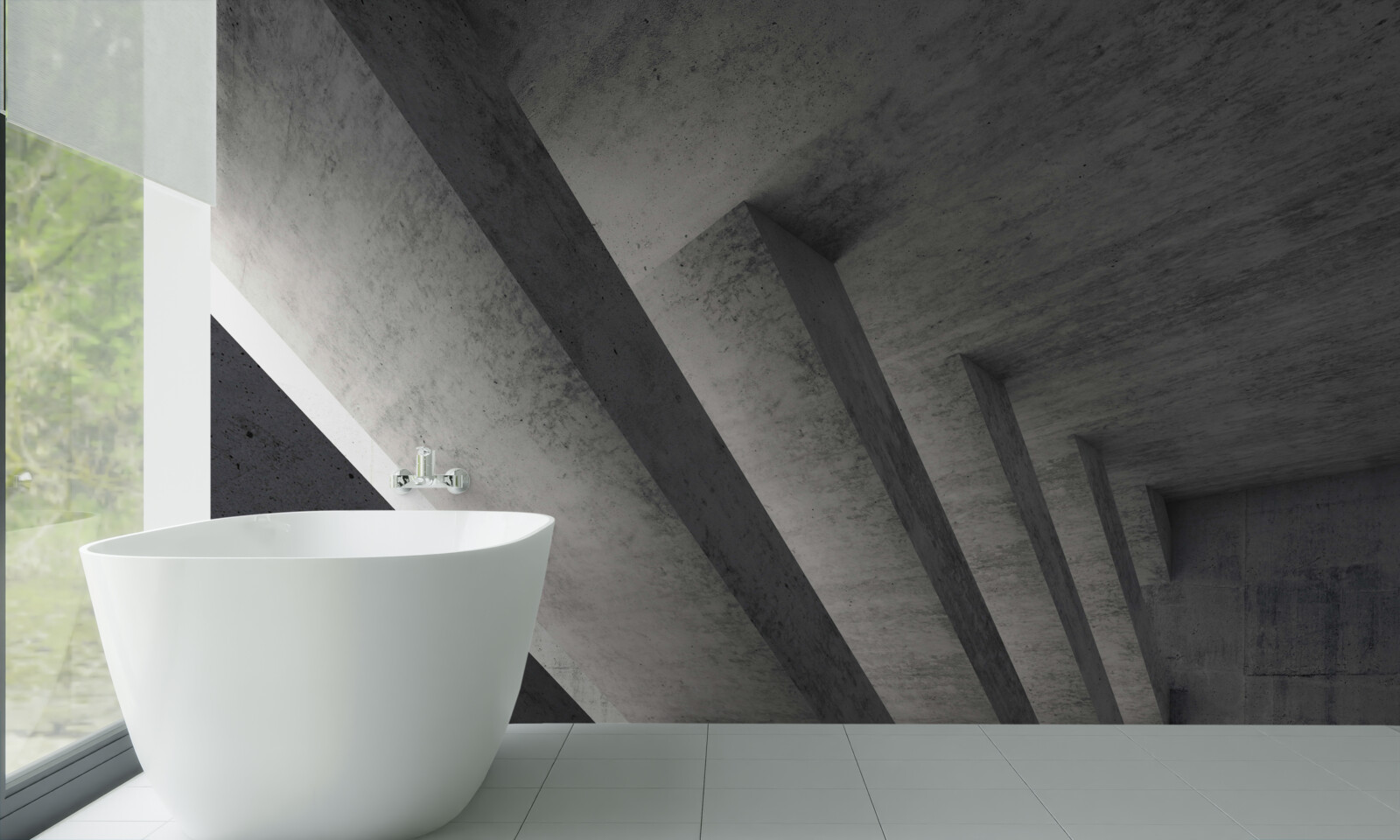 Fototapet tunel gri în stil arhitectural