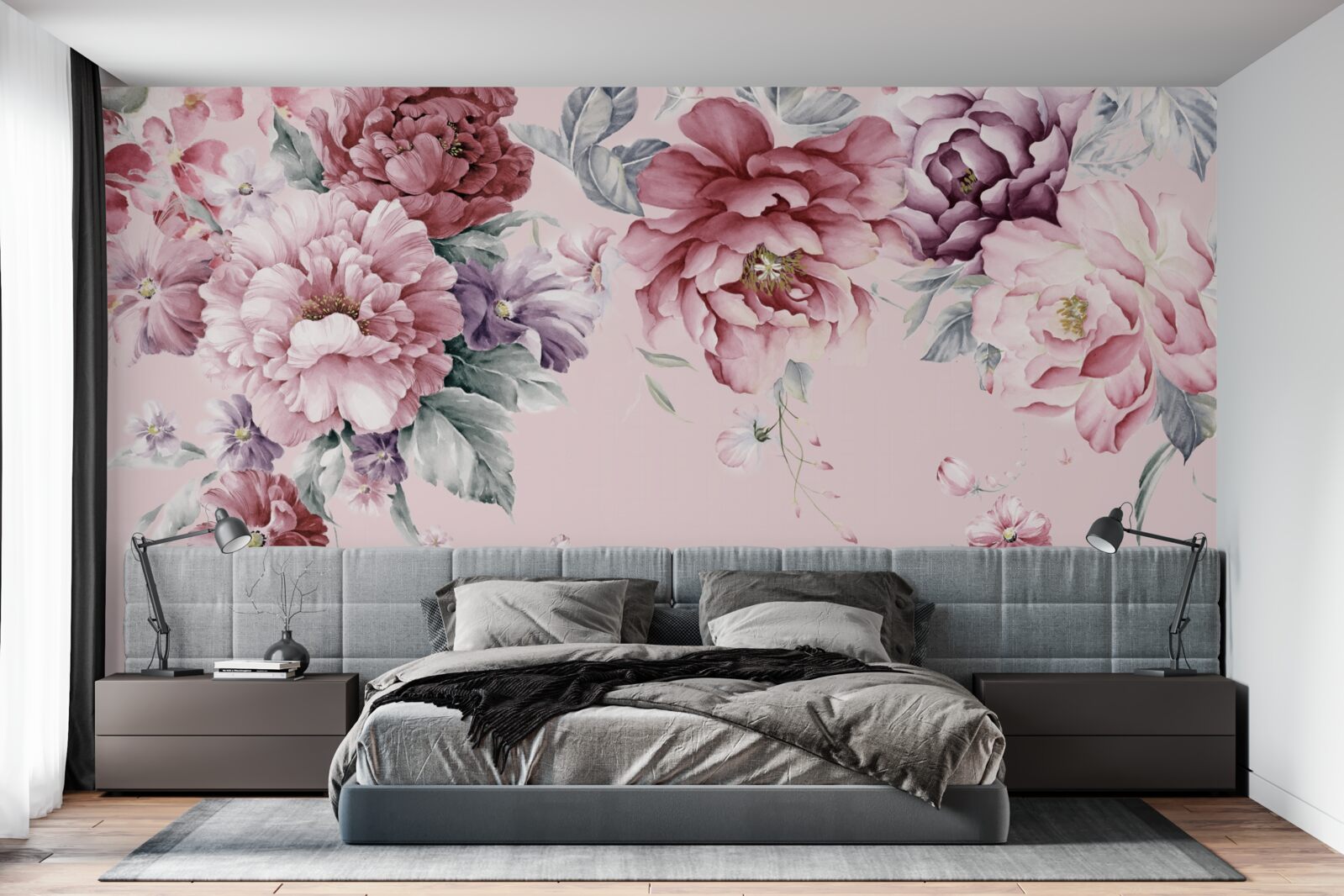 Fototapet diverse flori roz