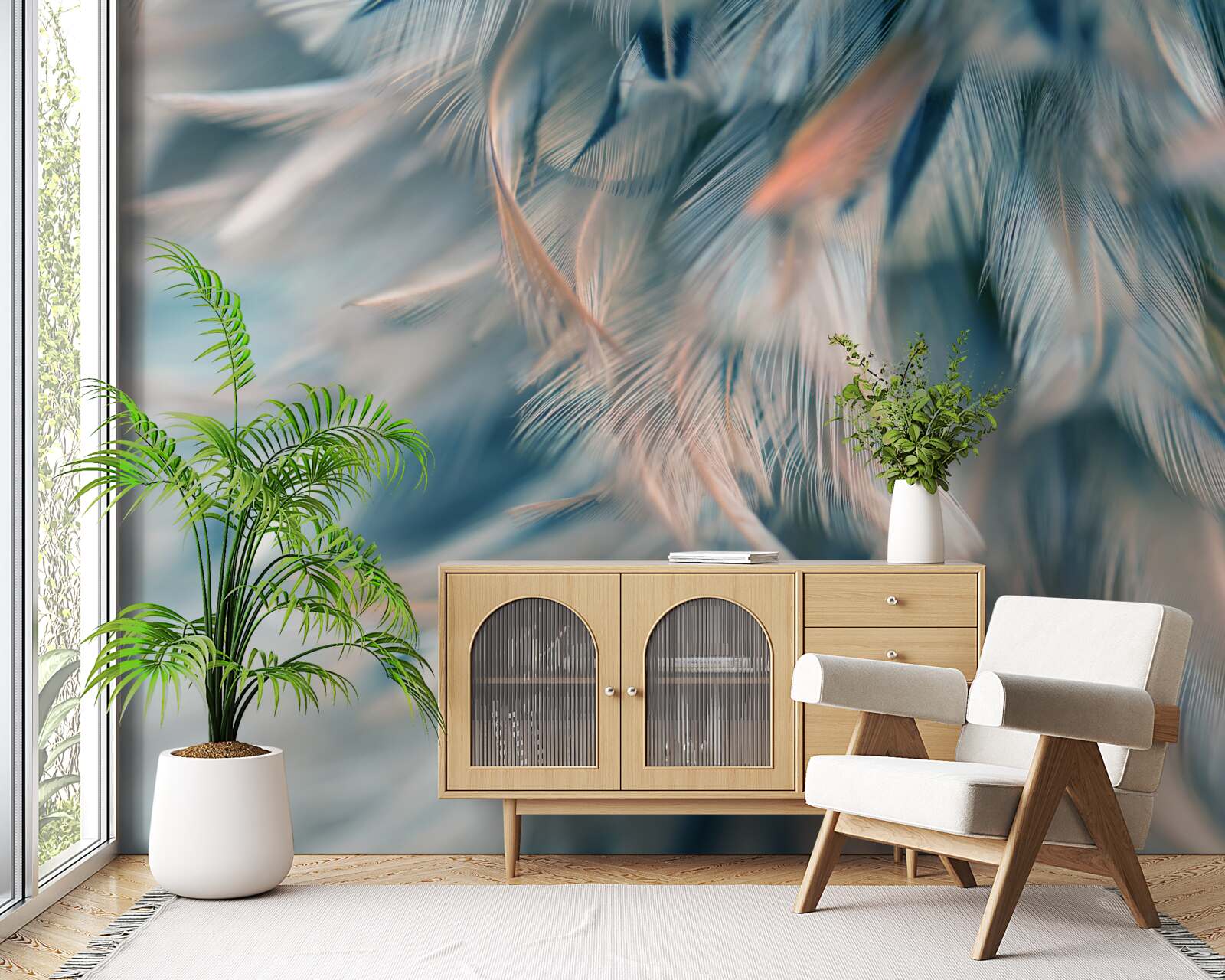 Fototapet fundal moale realizat din pene diferite