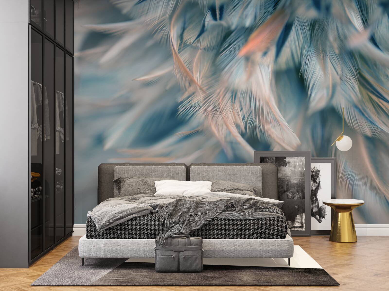 Fototapet fundal moale realizat din pene diferite