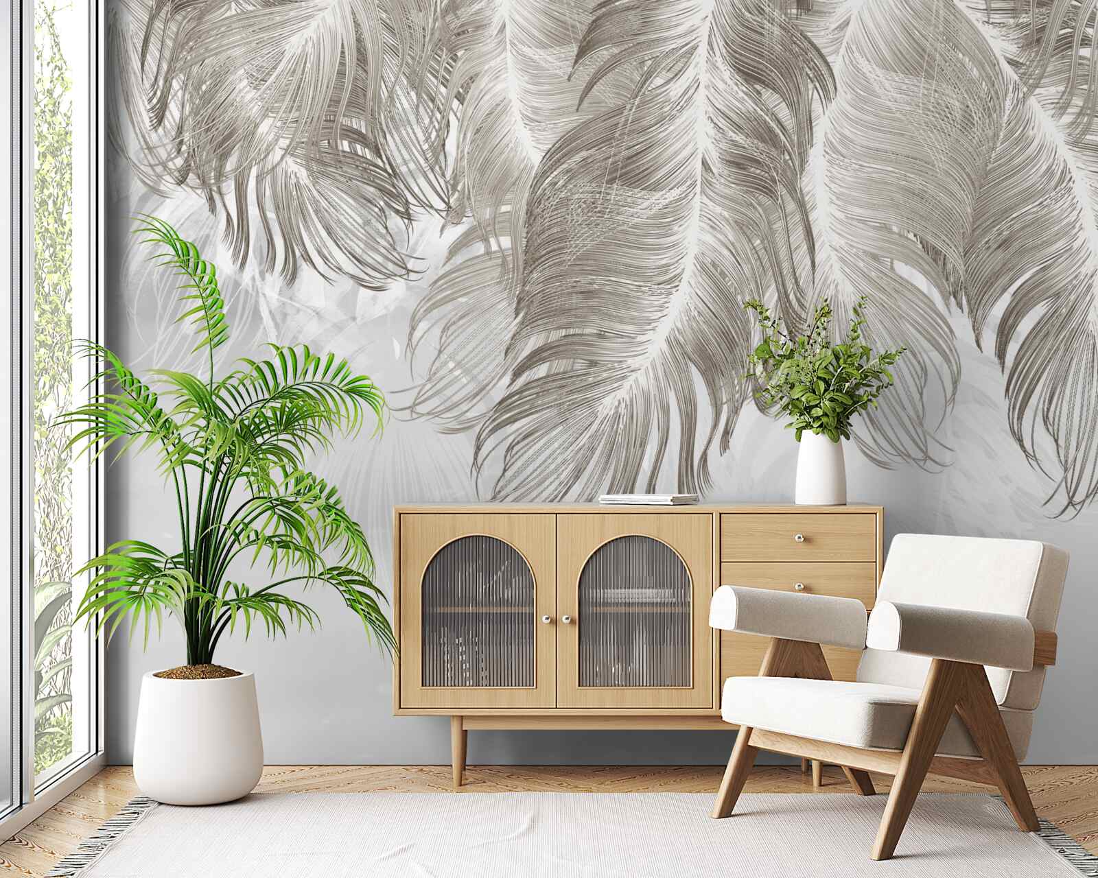 Fototapet pene atârnând în aer dedesubt