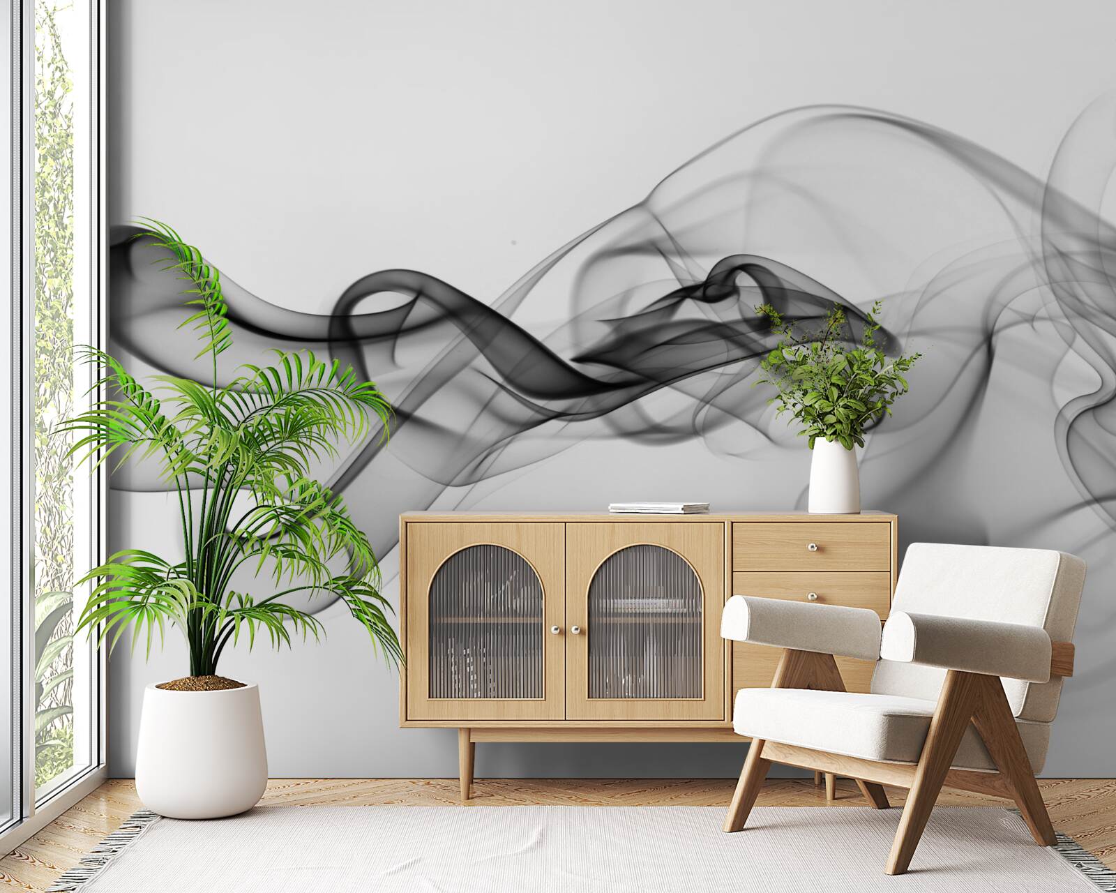 Fototapet abstracție de fum negru