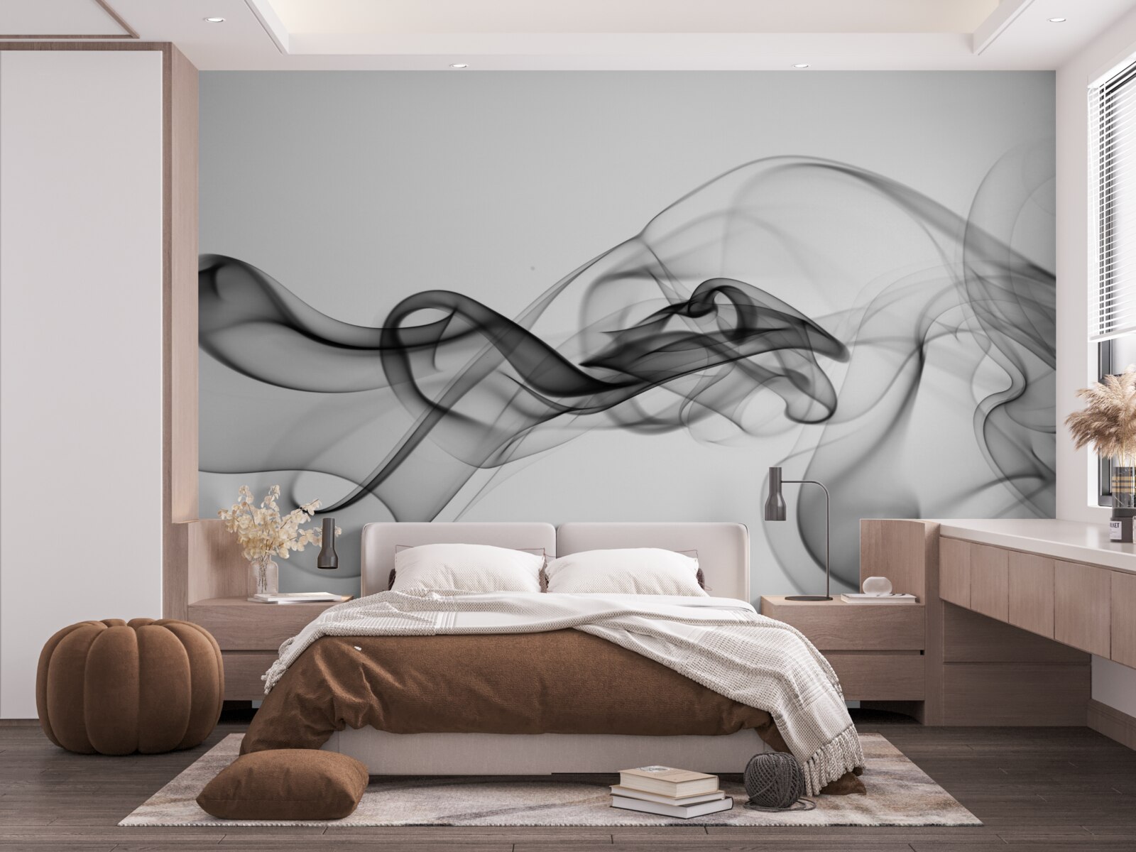 Fototapet abstracție de fum negru