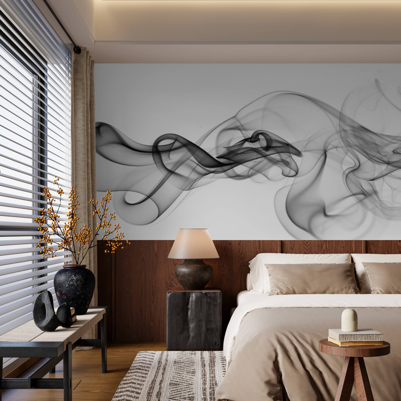 Fototapet abstracție de fum negru