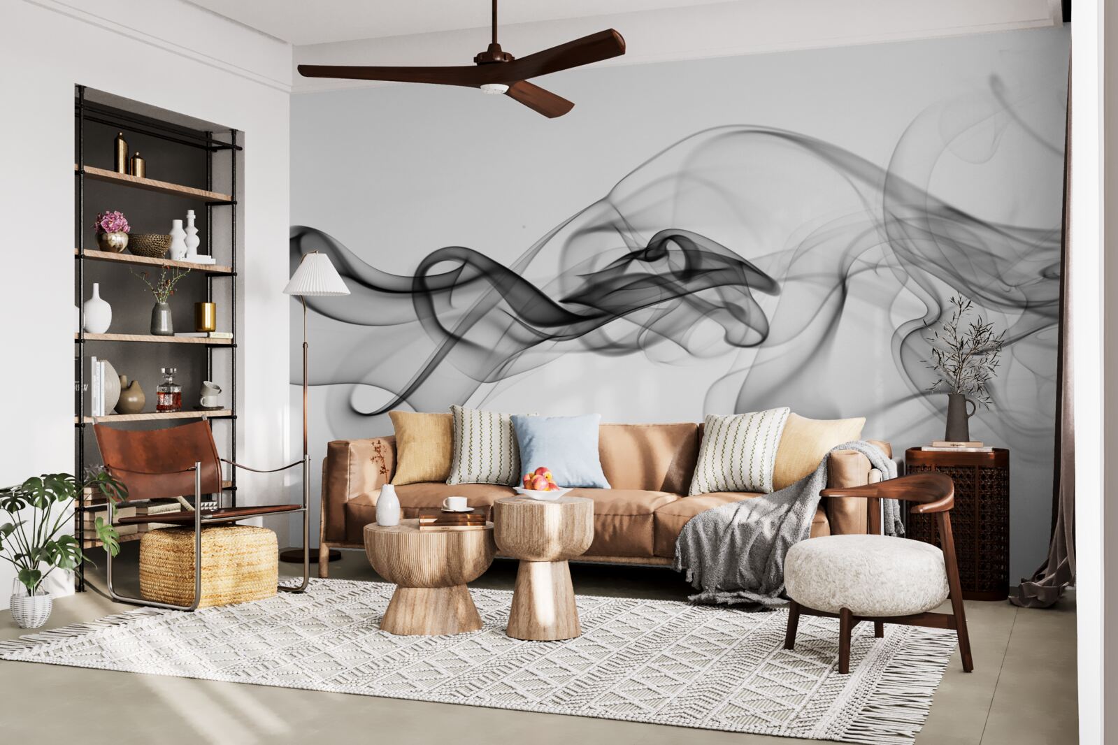 Fototapet abstracție de fum negru