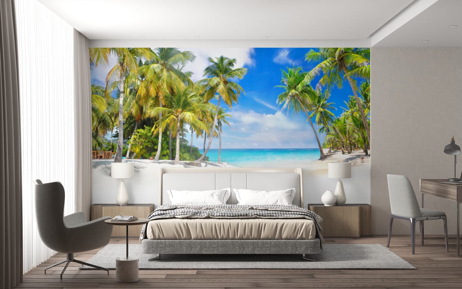 Fototapet țărmul oceanului cu o suprafață nisipoasă