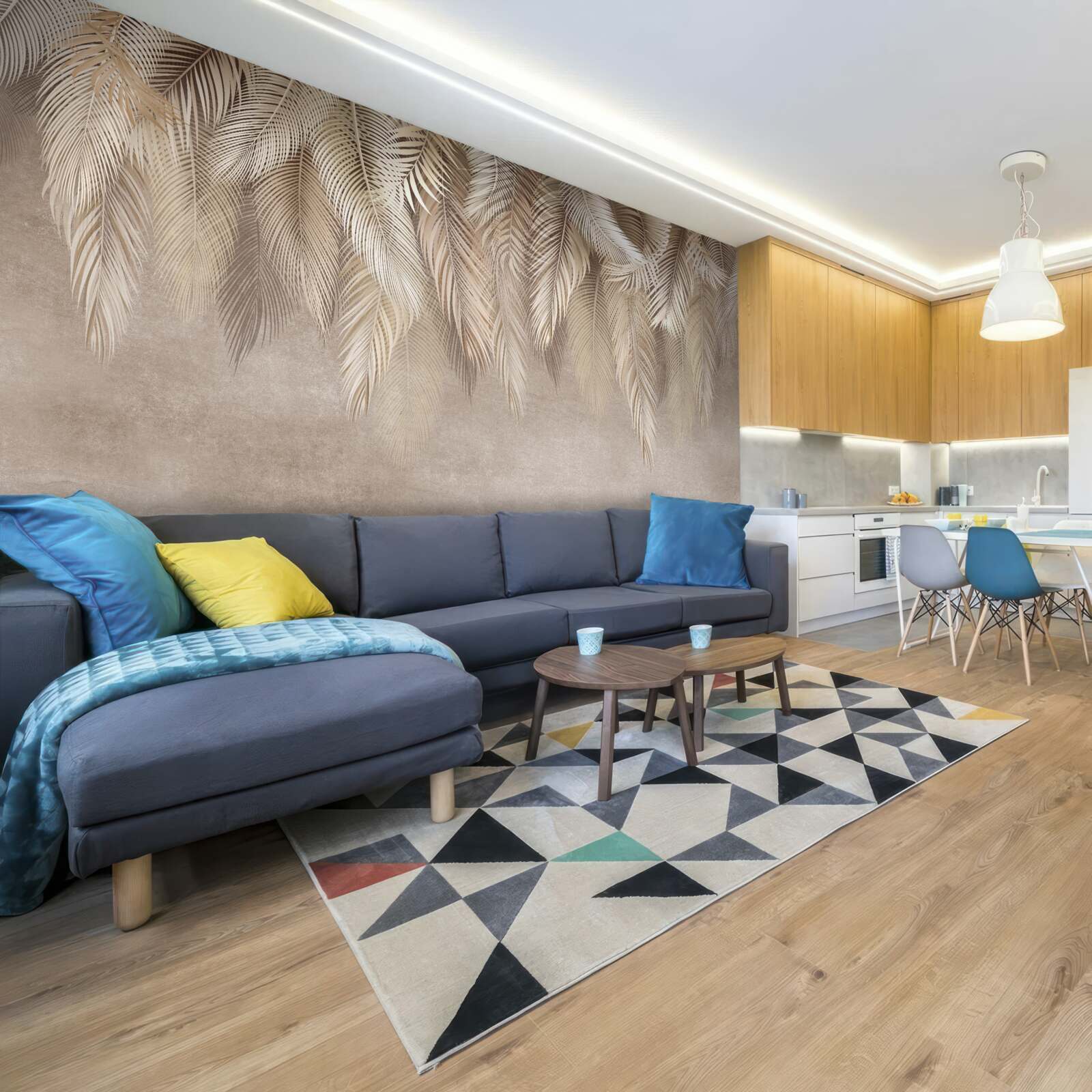 Fototapet o mulțime de jachete de aur în jos