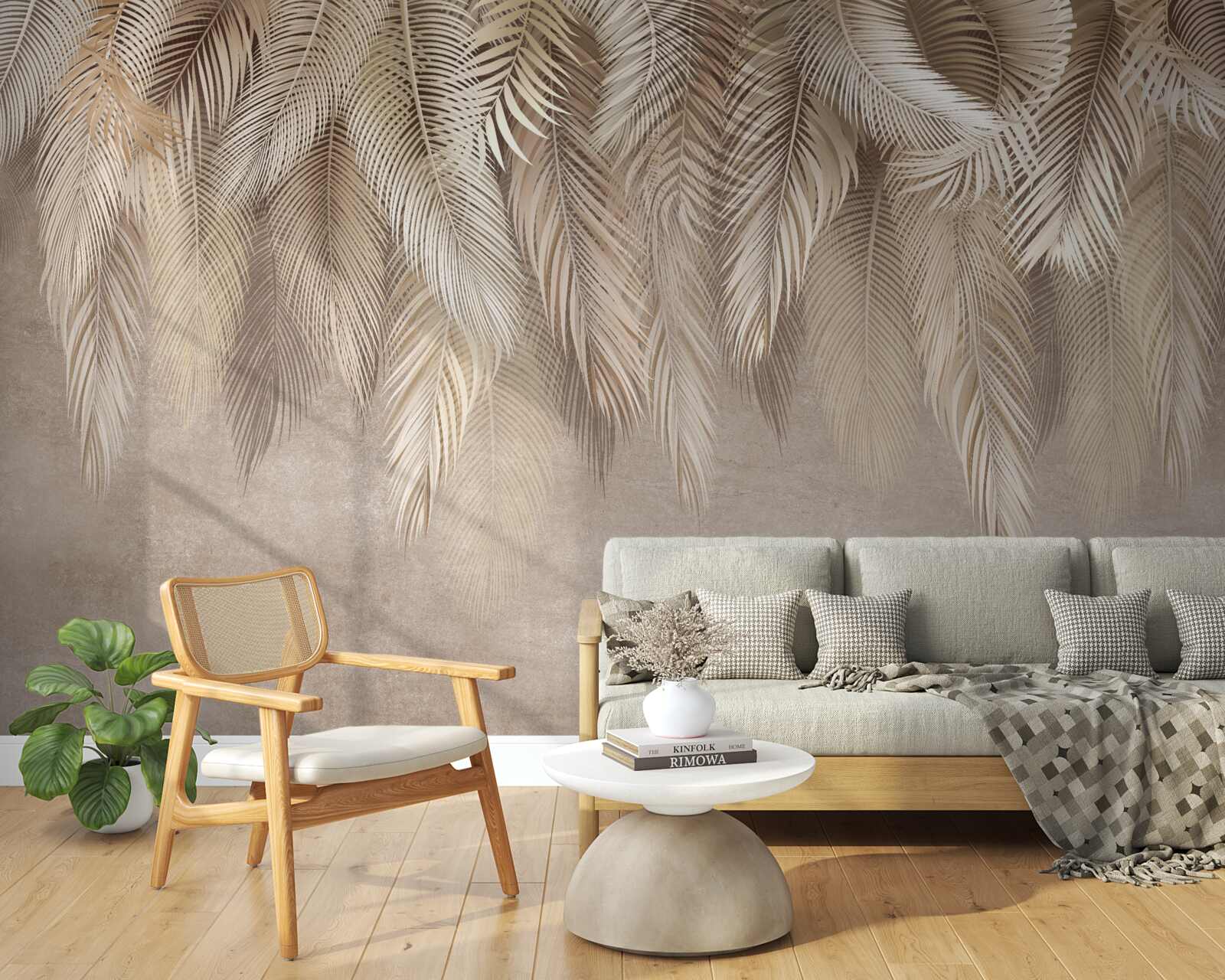 Fototapet o mulțime de jachete de aur în jos