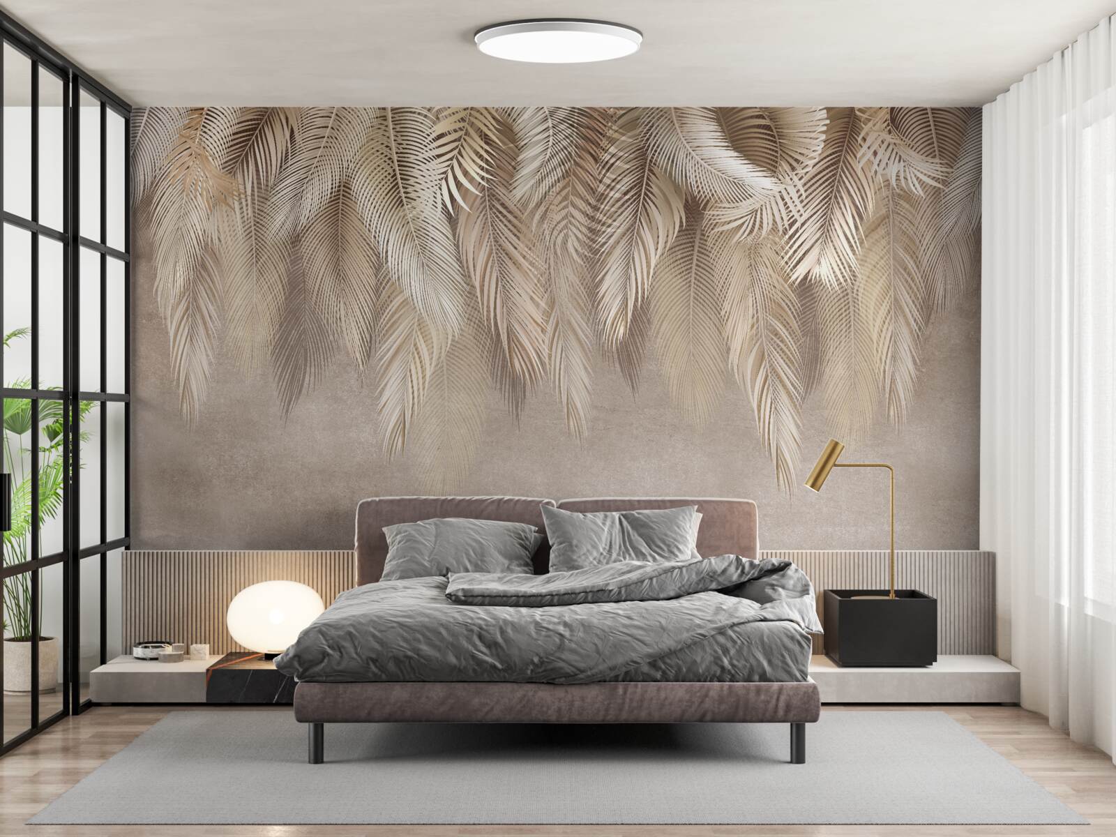 Fototapet o mulțime de jachete de aur în jos