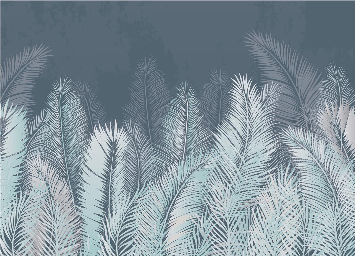 Fototapet frunze elegante turcoaz