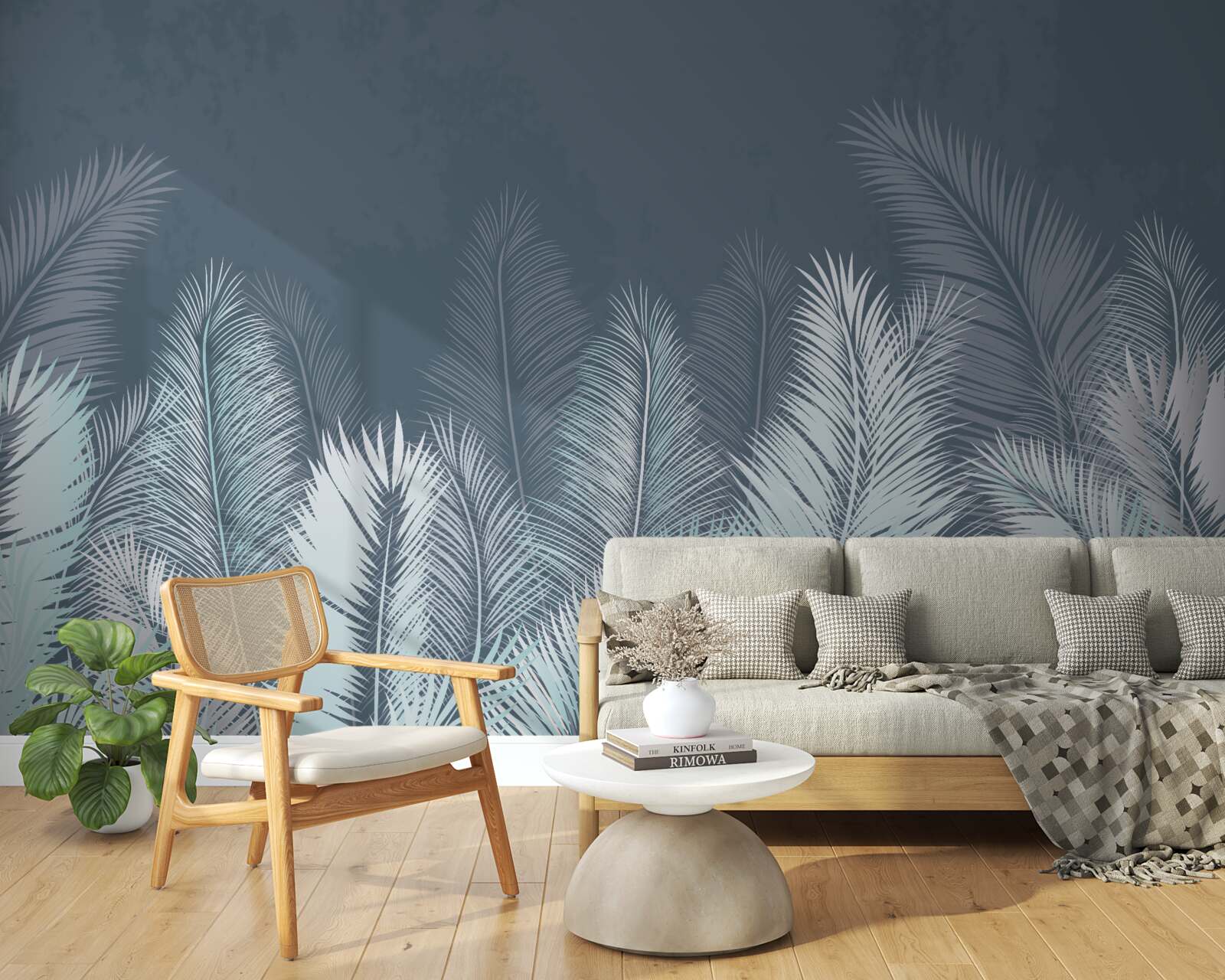 Fototapet frunze elegante turcoaz