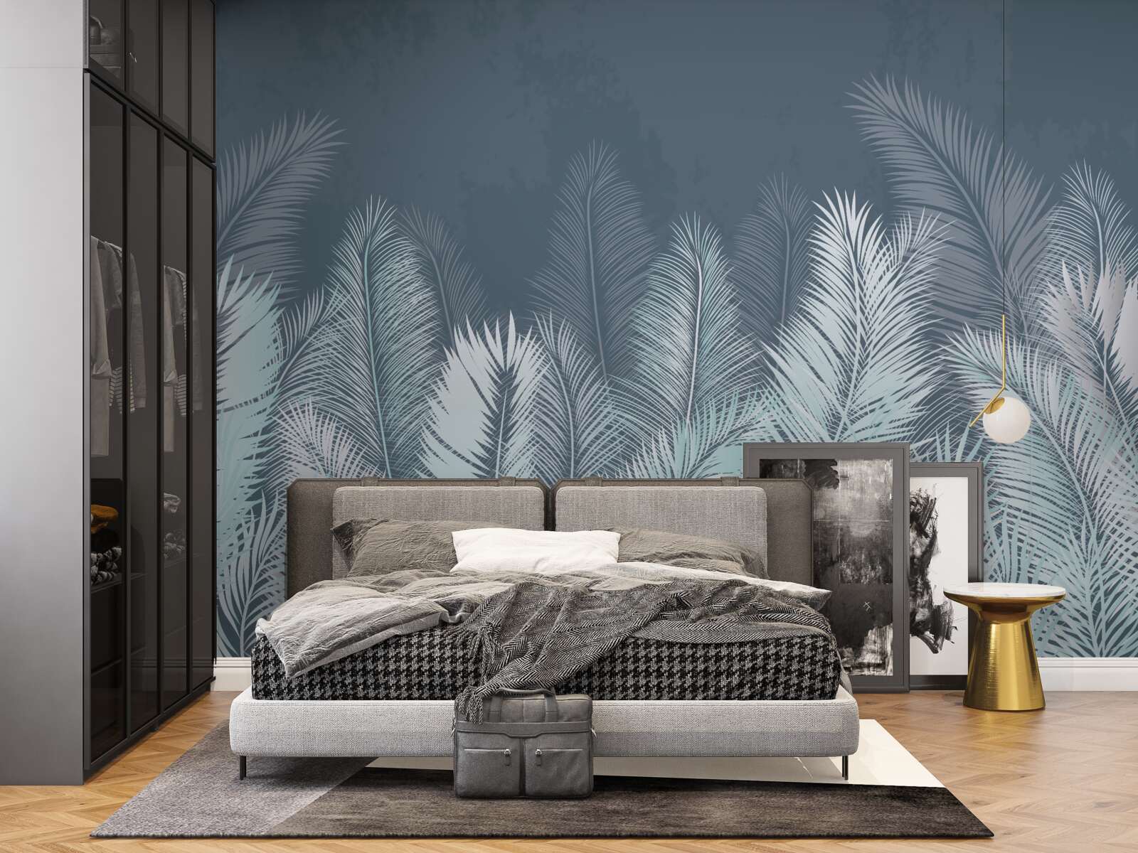 Fototapet frunze elegante turcoaz