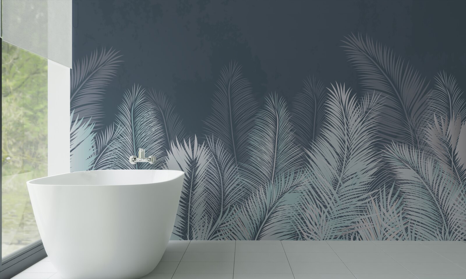 Fototapet frunze elegante turcoaz