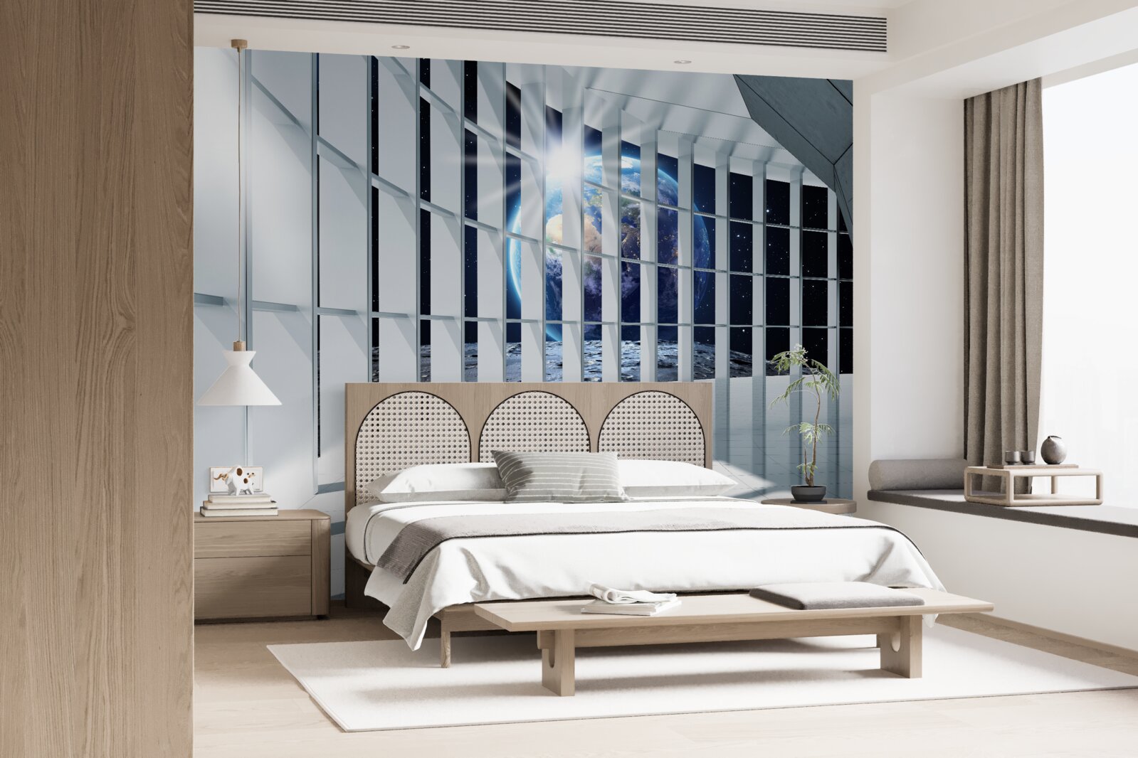 Fototapet Lumina de pe planetă pătrunde în pasajul clădirii