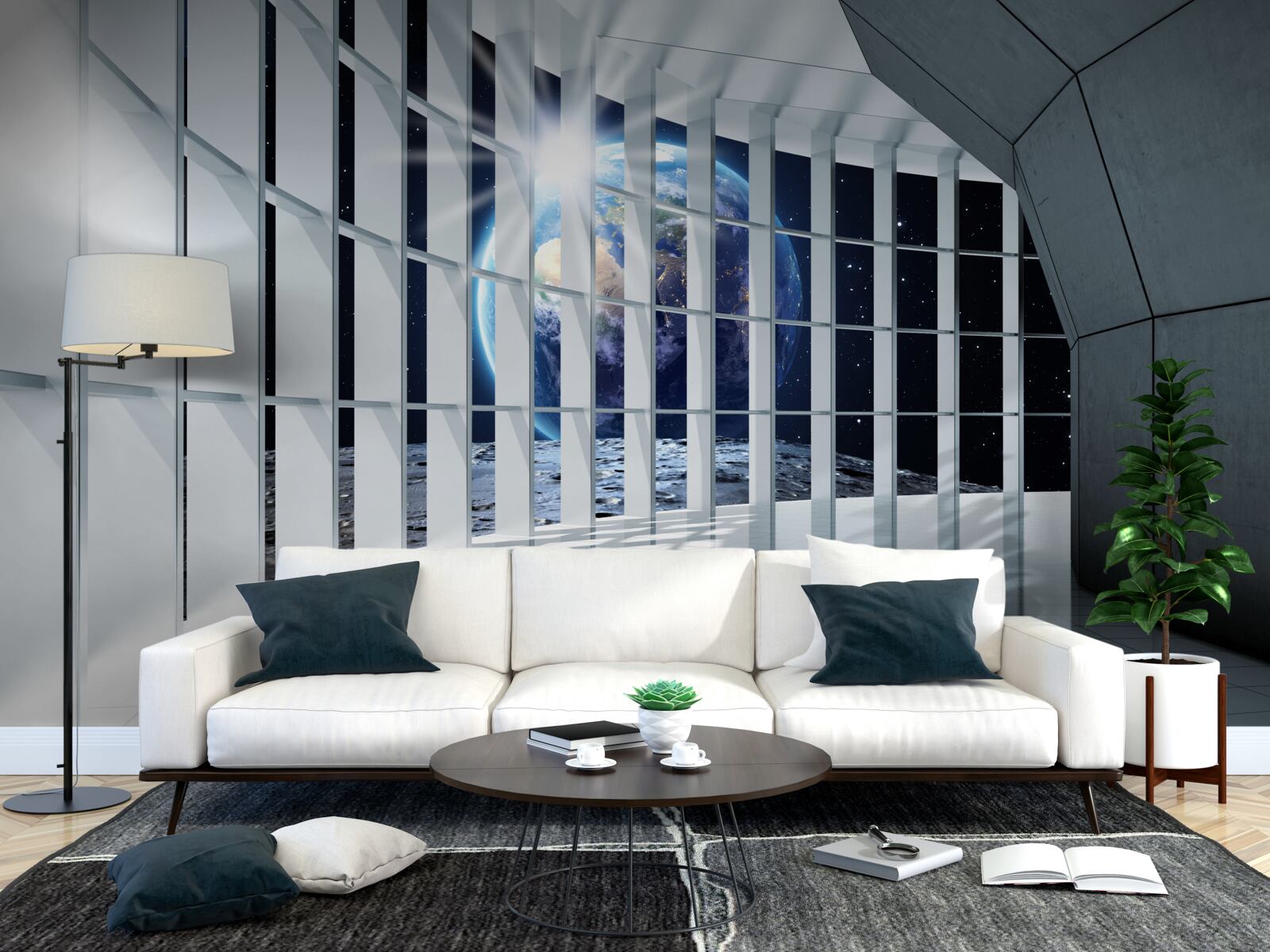 Fototapet Lumina de pe planetă pătrunde în pasajul clădirii