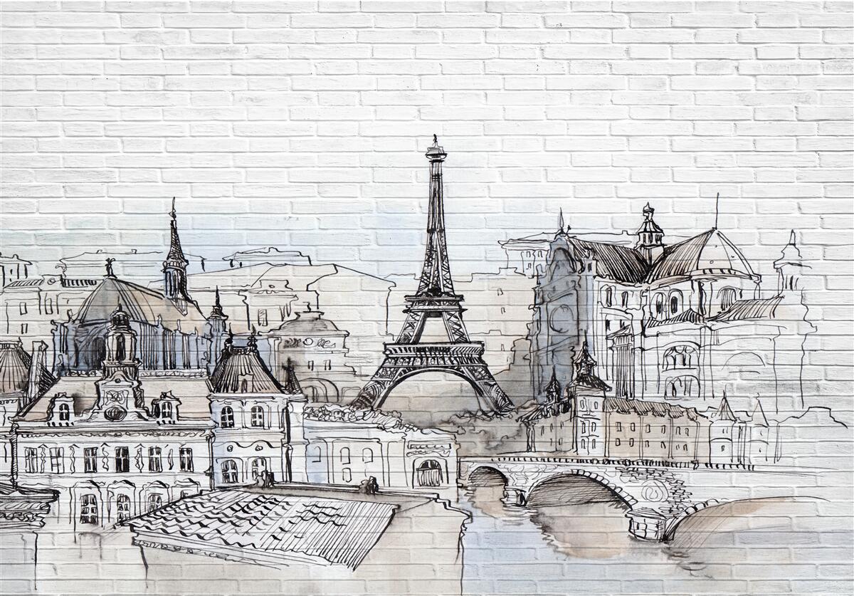 Fototapet fotografie a monumentelor din paris